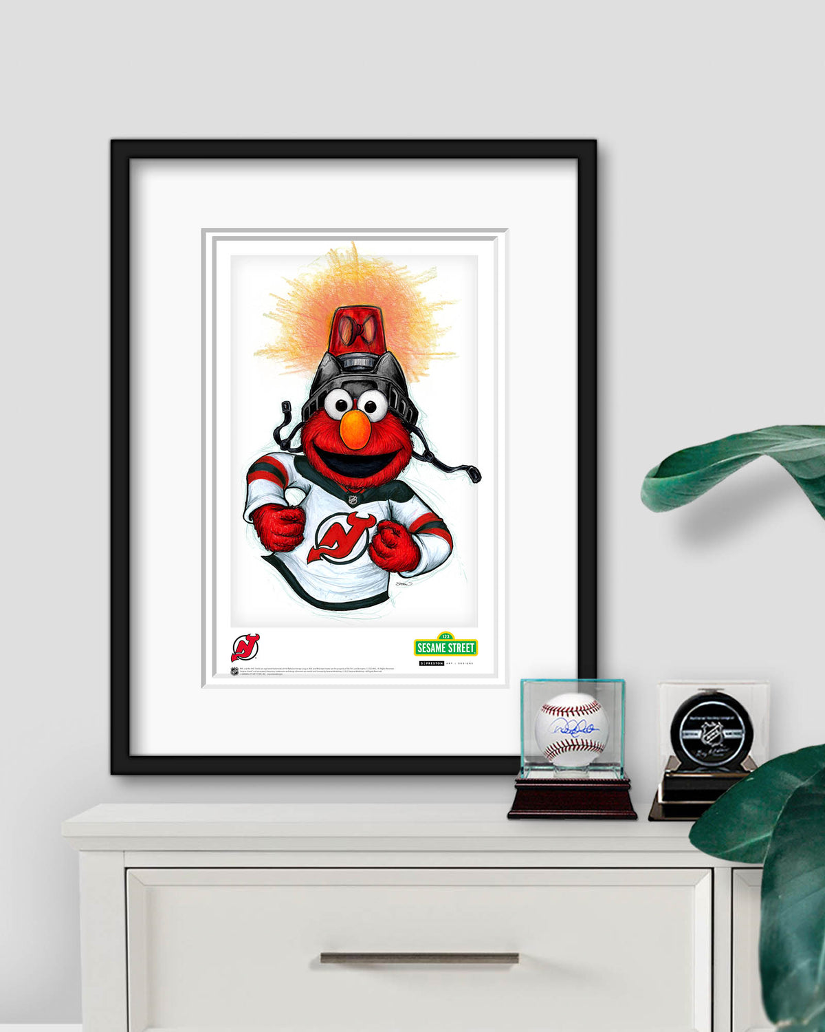 Elmo Loves Goals! x NHL Devils Limited Edition Art Print