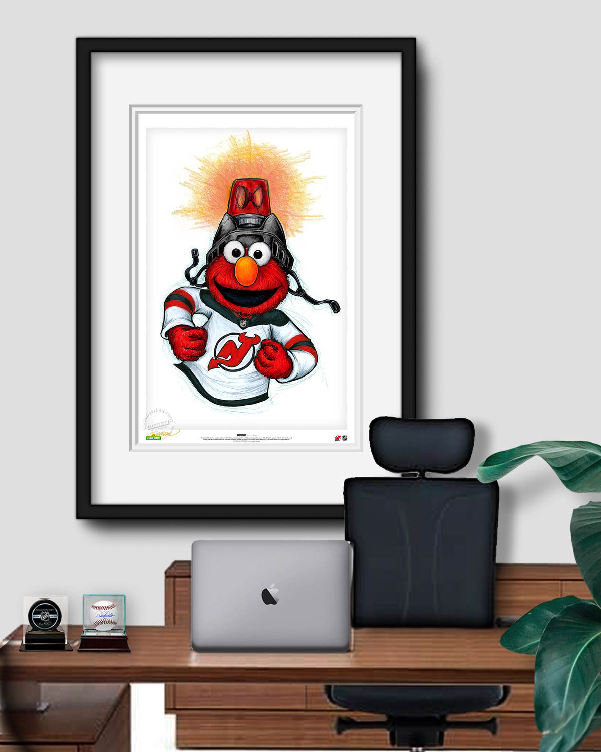 Elmo Loves Goals! x NHL Devils Limited Edition Art Print