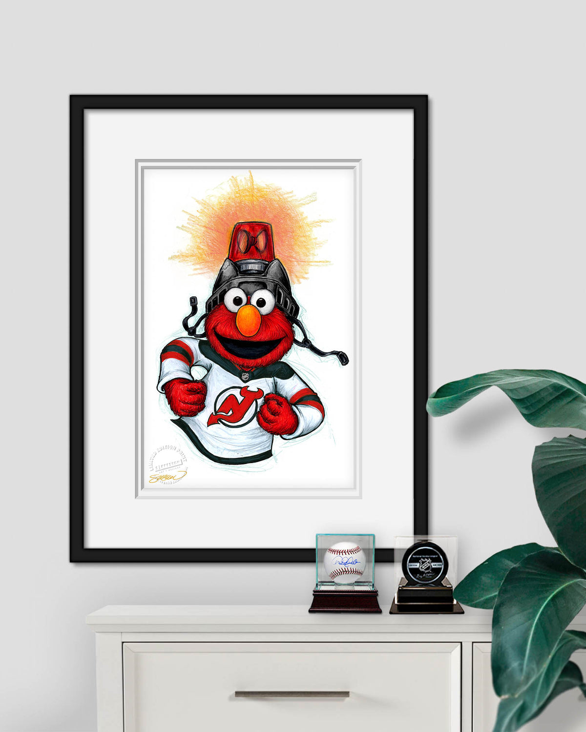 Elmo Loves Goals! x NHL Devils Limited Edition Art Print