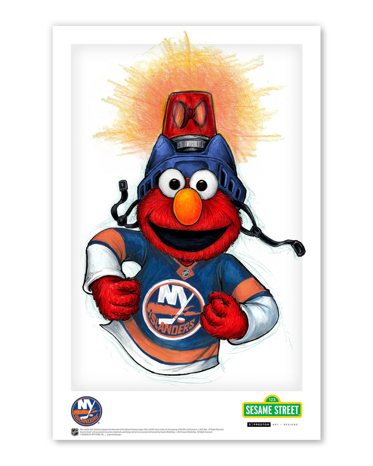 Elmo Loves Goals! x NHL Islanders Limited Edition Art Print