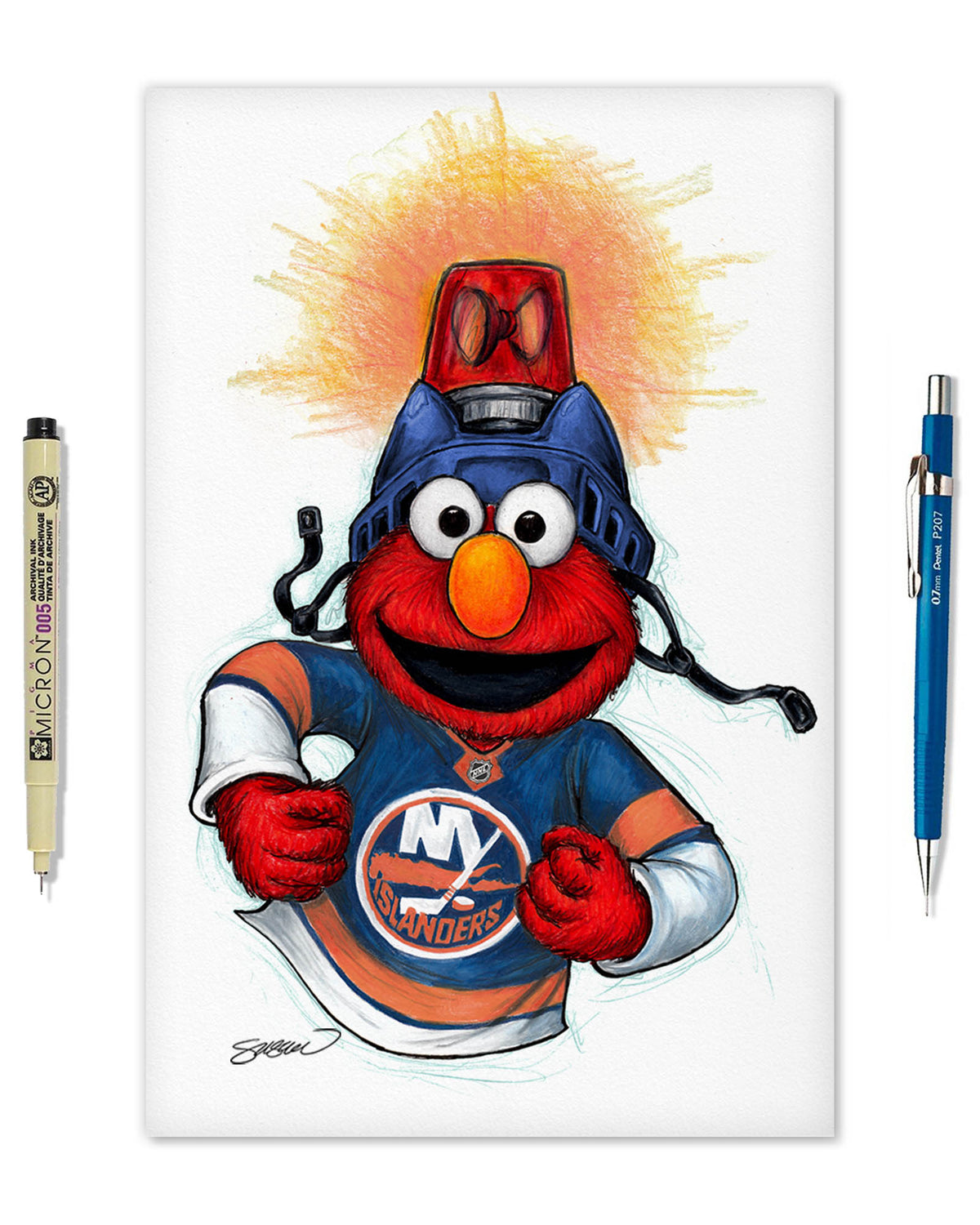 Elmo Loves Goals! x NHL Islanders Limited Edition Art Print