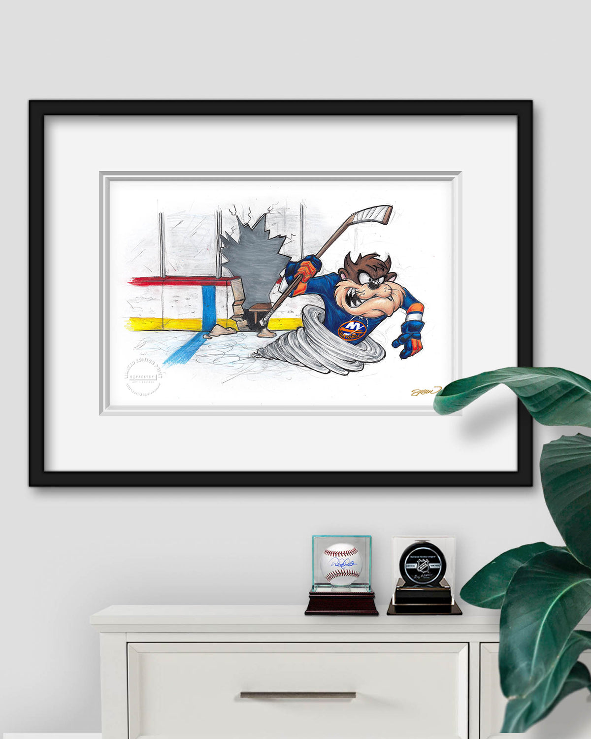Tazmanian Line Change x NHL Islanders Tazmanian Devil Limited Edition Fine Art Print
