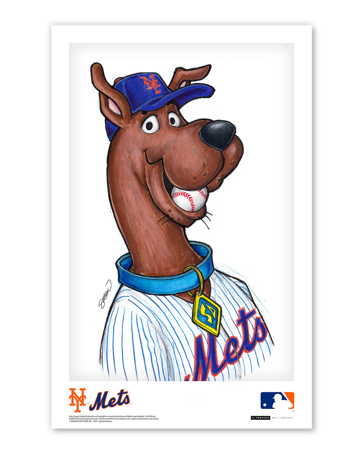 Scooby Doo x MLB Mets Limited Edition Fine Art Print