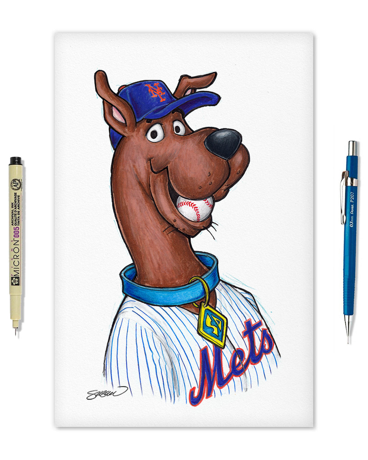 Scooby Doo x MLB Mets Limited Edition Fine Art Print