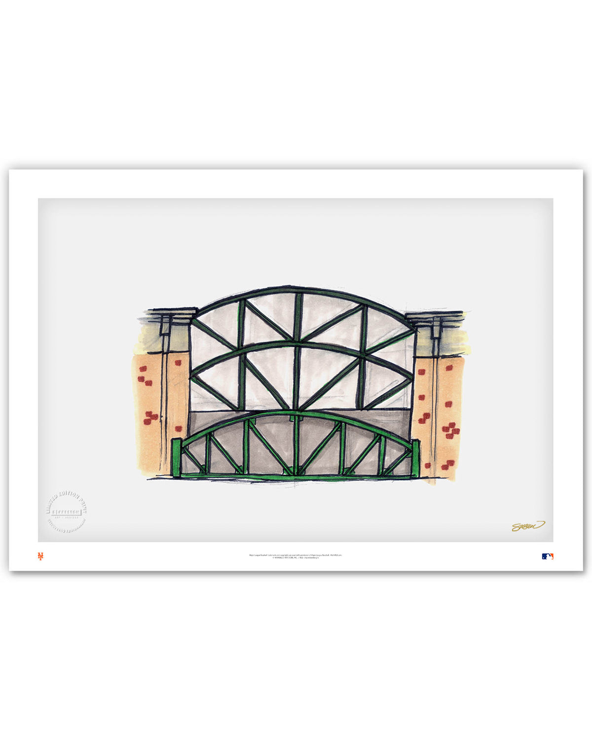 Citi Field Ink Sketch Limited Edition Fine Art Print