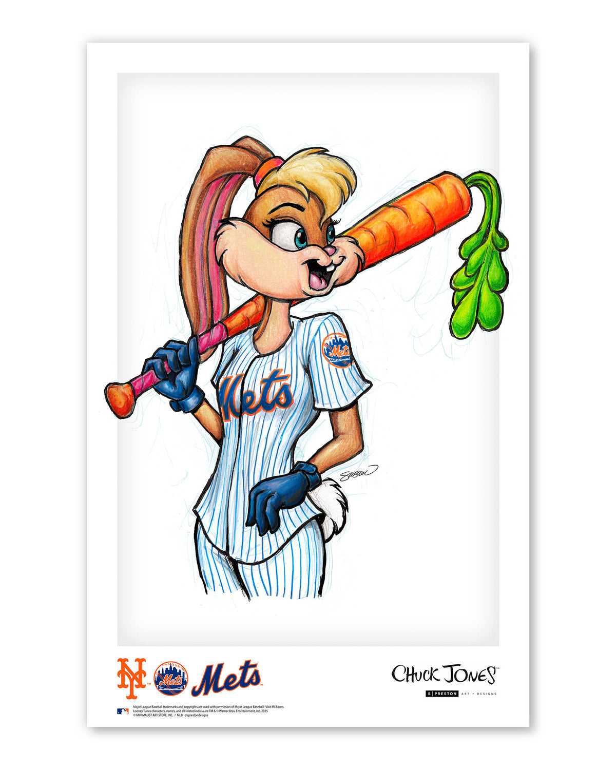 Lola Bunny x MLB Mets Limited Edition Art Print