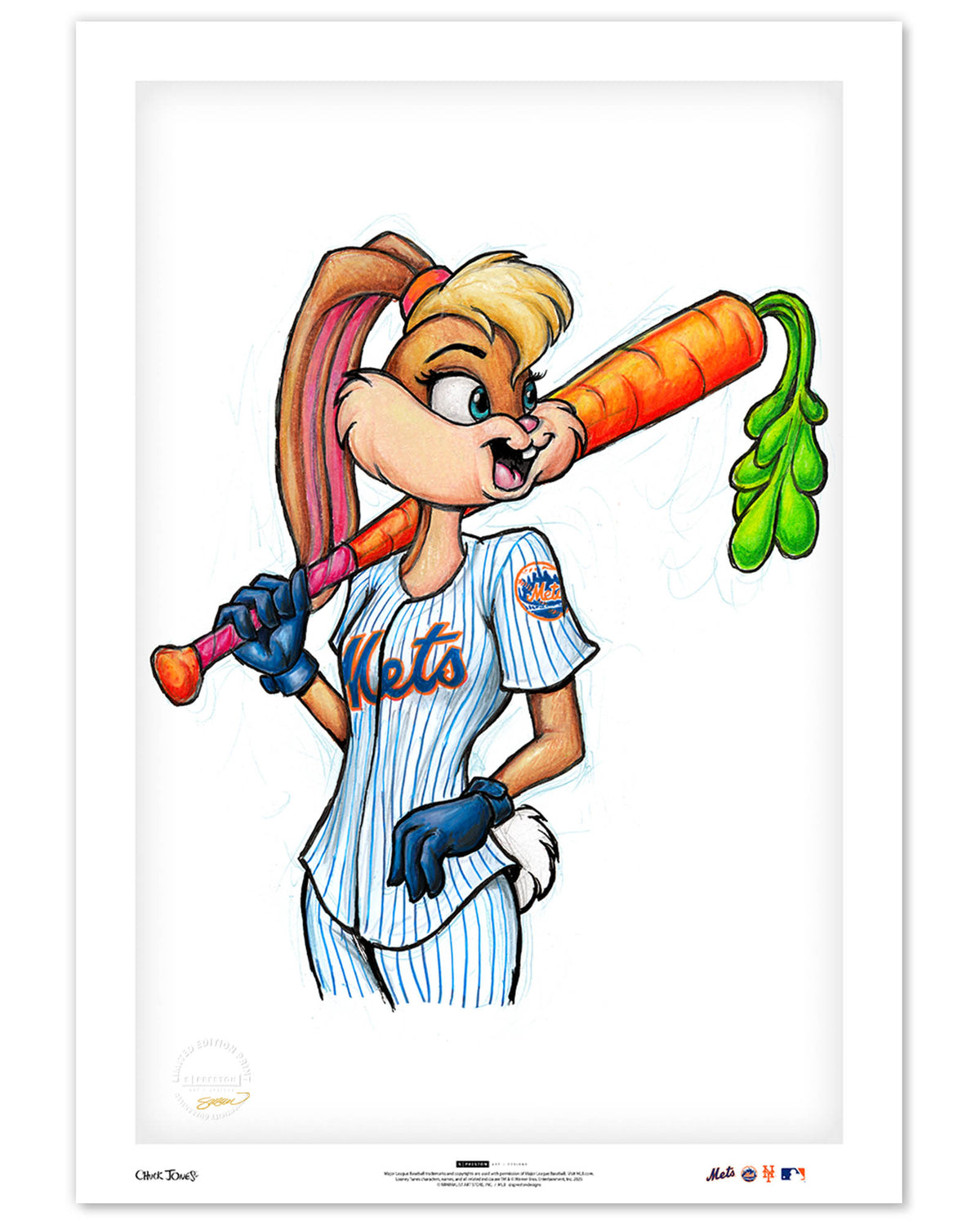 Lola Bunny x MLB Mets Limited Edition Fine Art Print