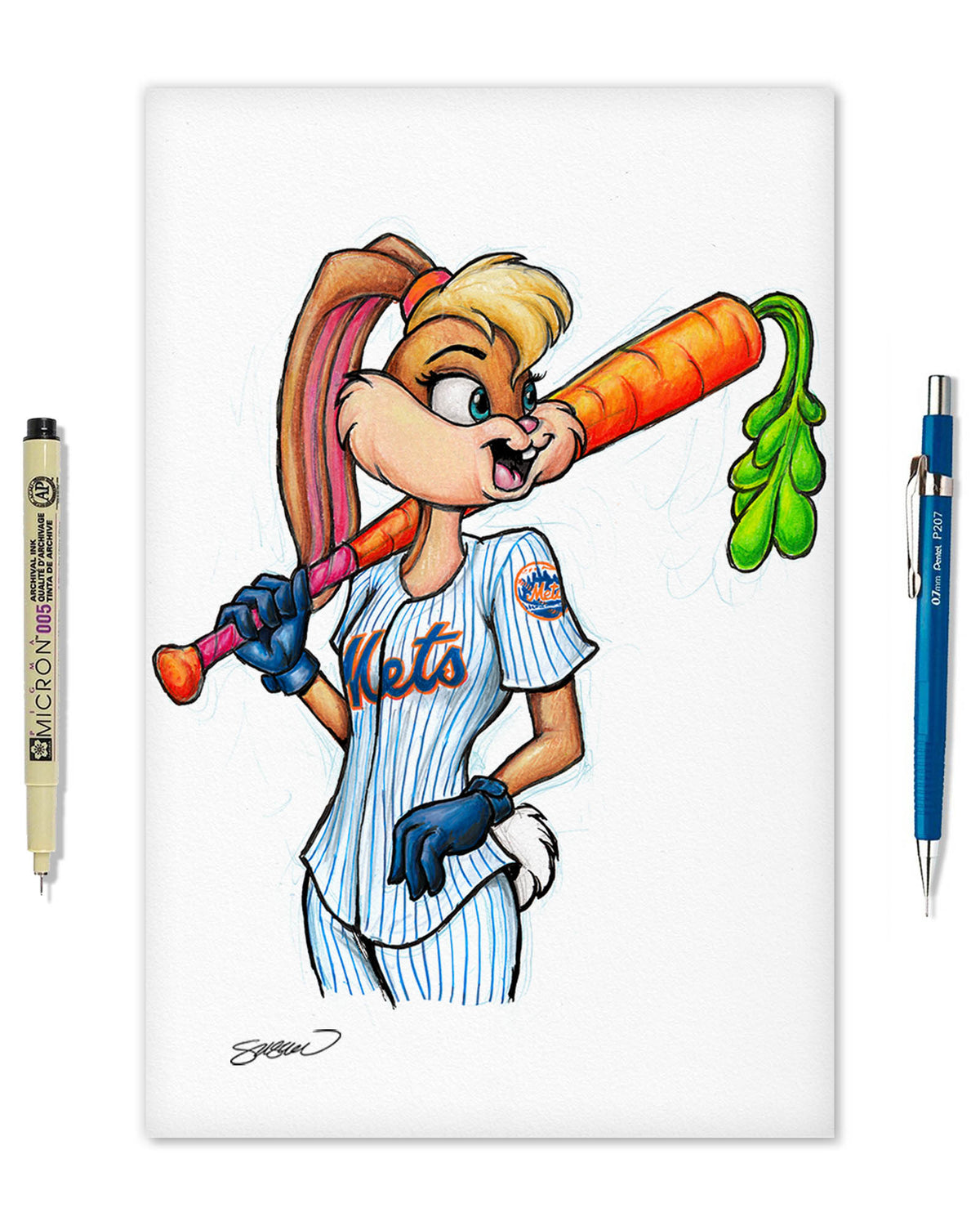 Lola Bunny x MLB Mets Limited Edition Fine Art Print