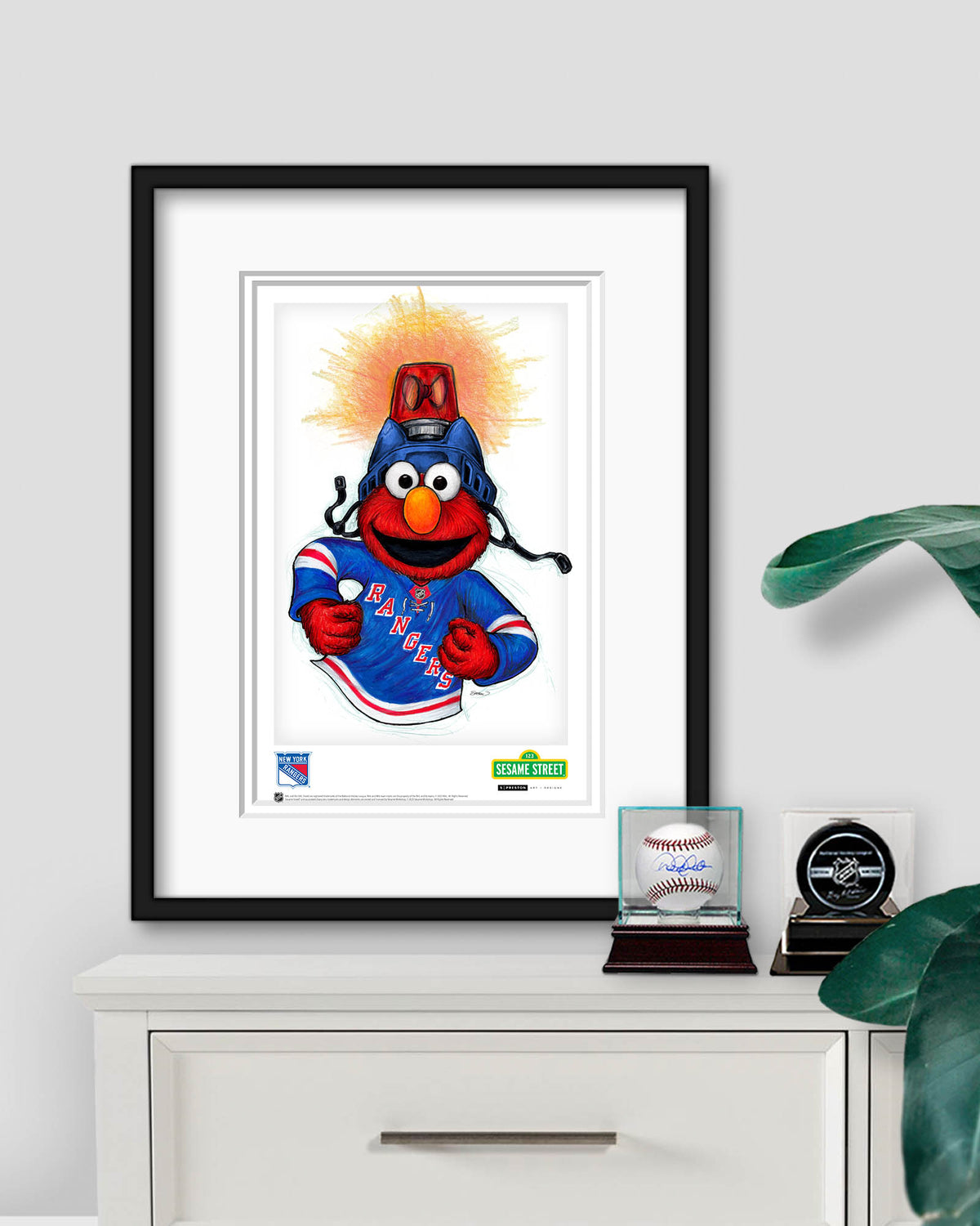 Elmo Loves Goals! x NHL Rangers Limited Edition Art Print