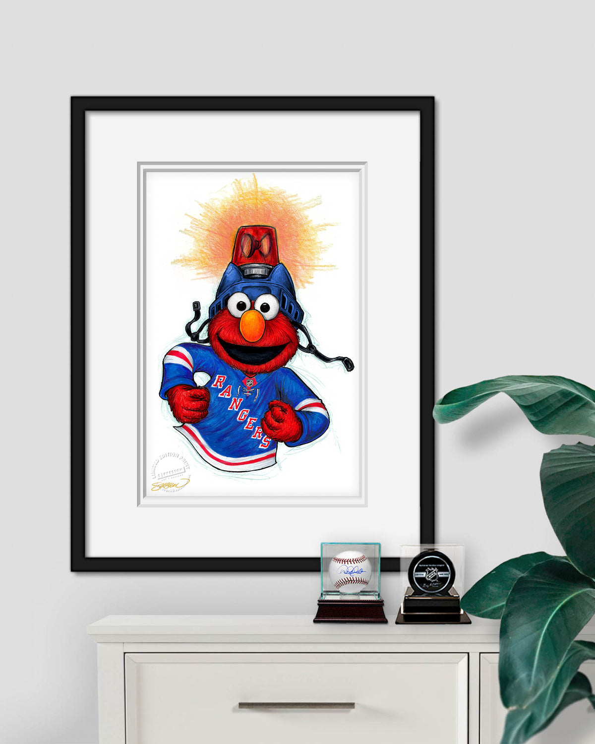 Elmo Loves Goals! x NHL Rangers Limited Edition Art Print