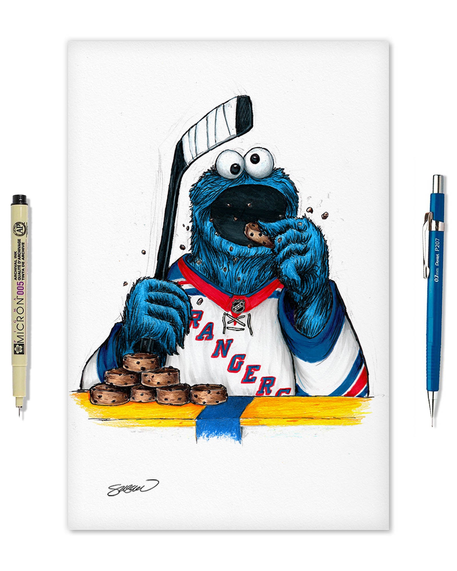 Cookie Monster x NHL - Sesame Street - New York Rangers S. Preston