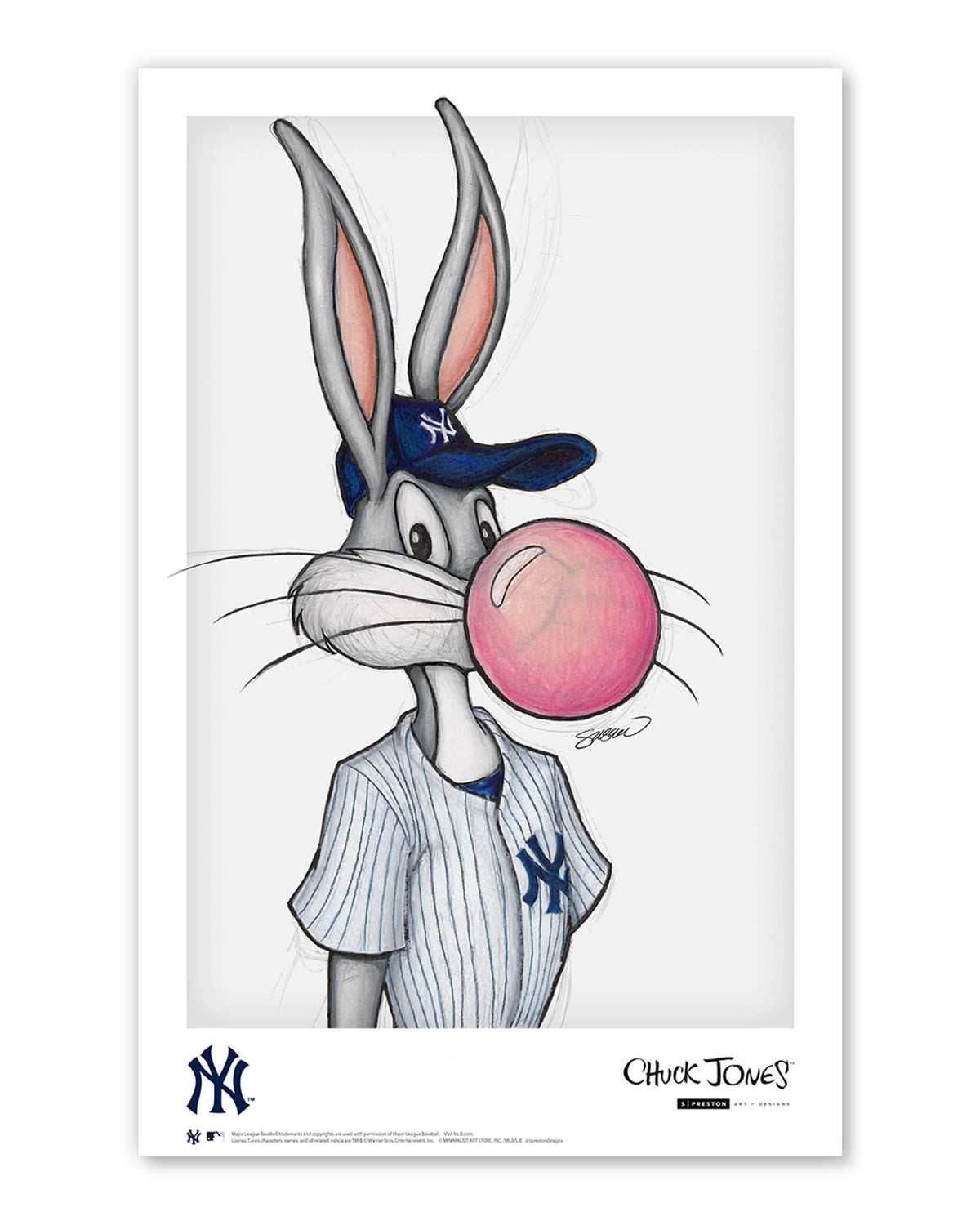 Bubblegum Bugs x MLB Yankees Limited Edition Art Print