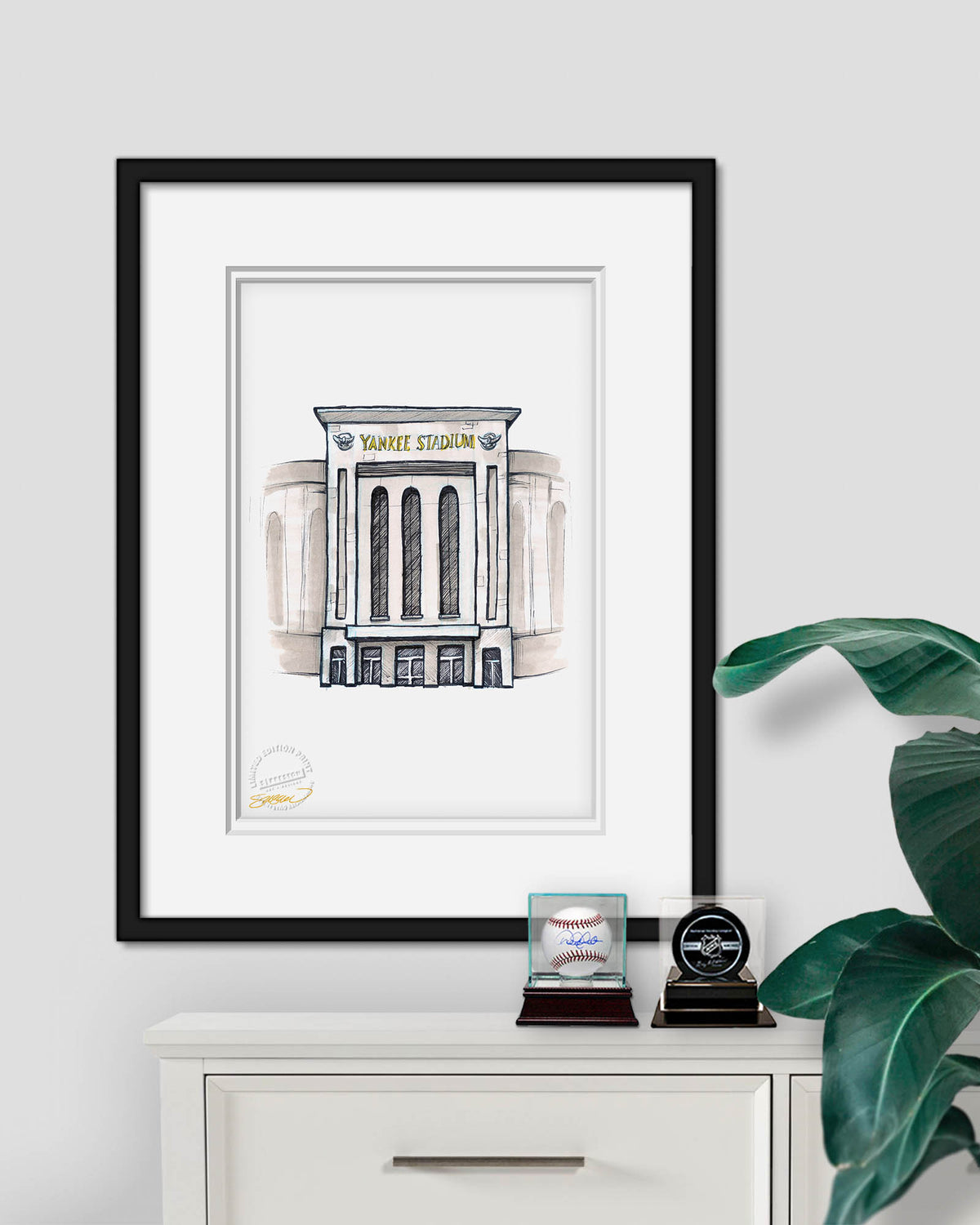 Yankee Stadium Ink Sketch Limited Edition Fine Art Print
