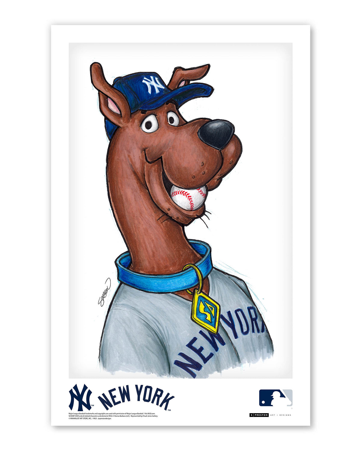 Scooby Doo x MLB Yankees Limited Edition Art Print