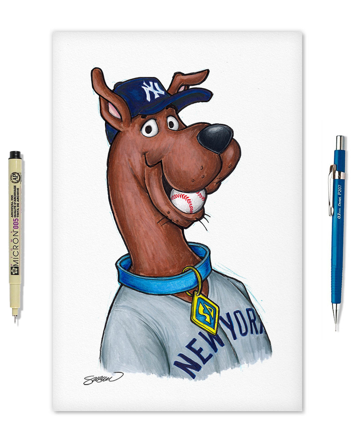 Scooby Doo x MLB Yankees Limited Edition Fine Art Print