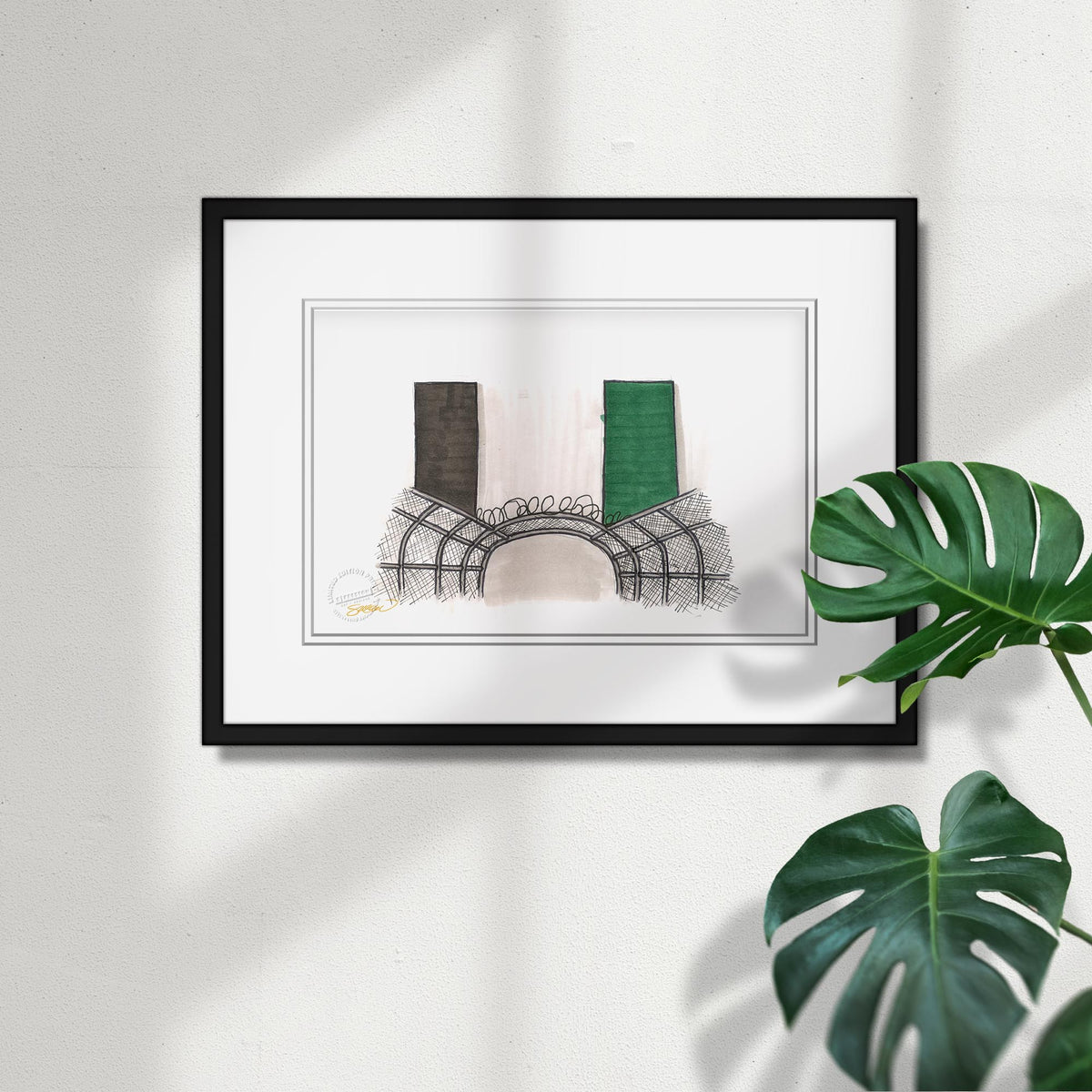 Oakland Coliseum Ink Sketch Limited Edition Fine Art Print