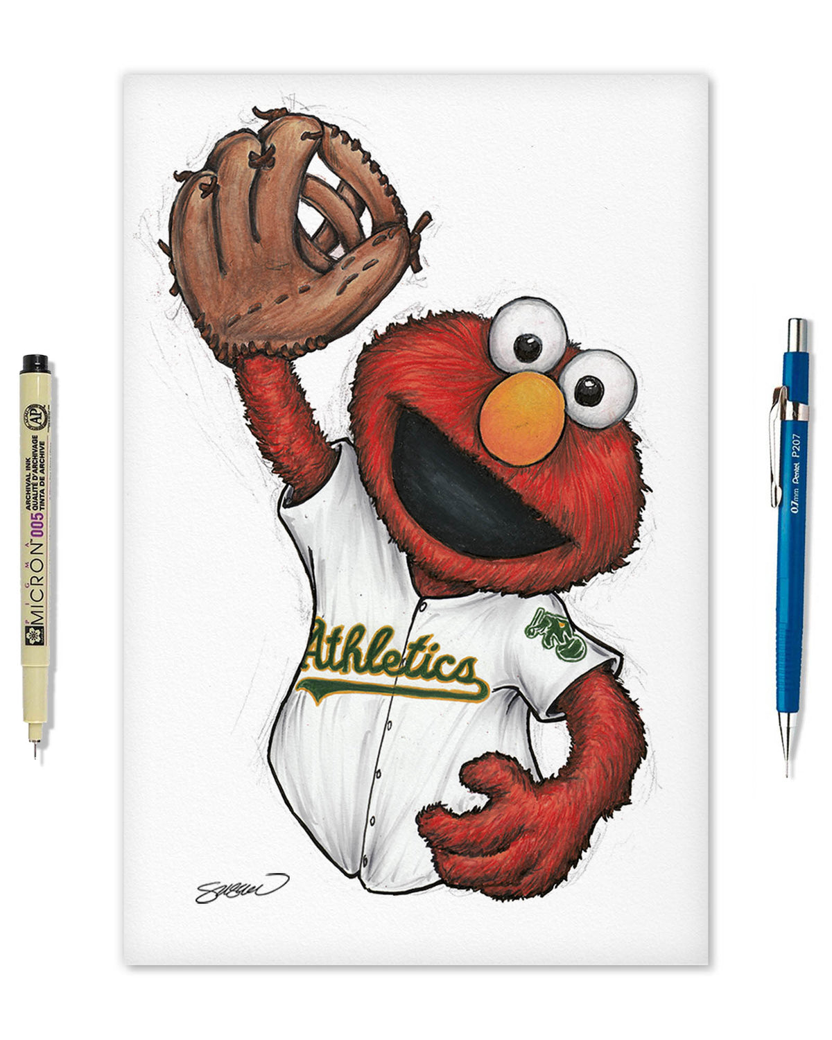 ELMO x MLB Athletics Limited Edition Fine Art Print