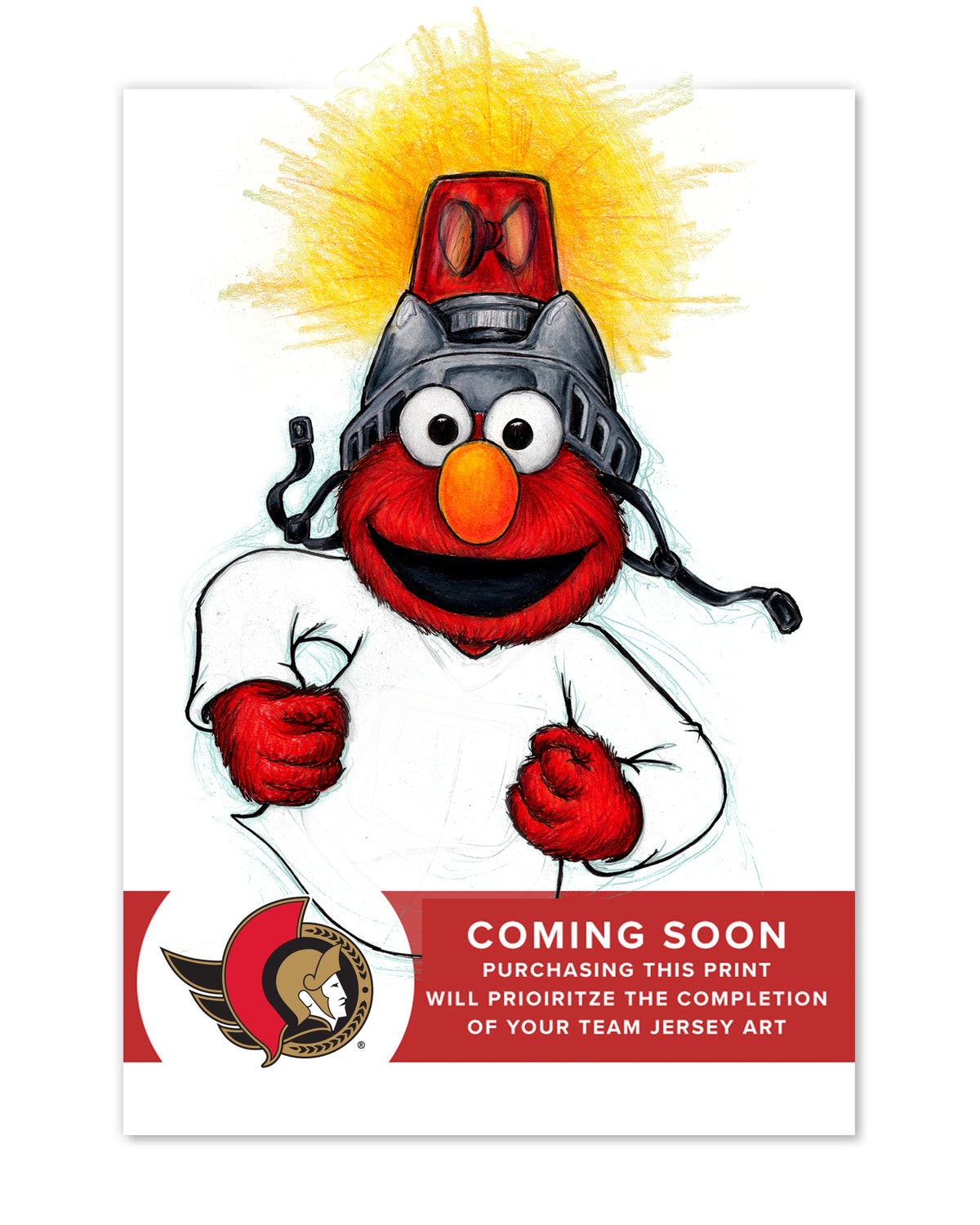 Elmo Loves Goals! x NHL Senators Limited Edition Art Print