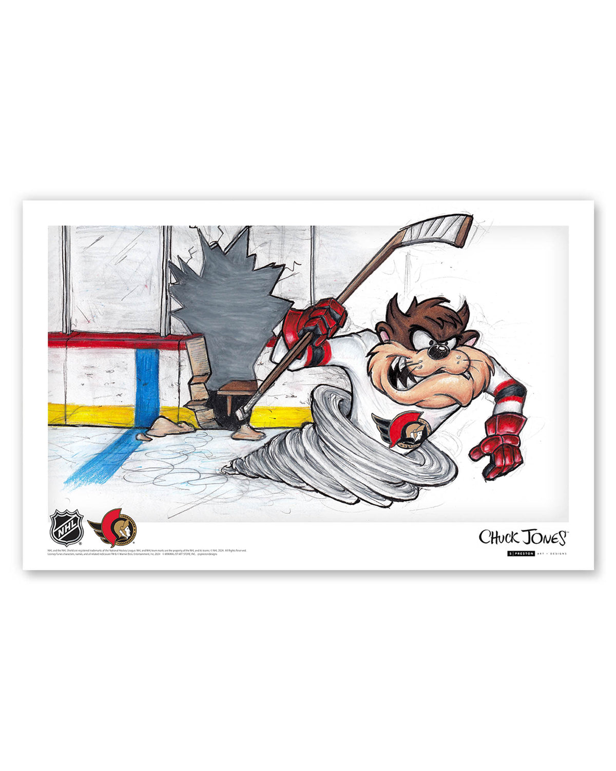 Tazmanian Line Change x NHL Senators Tazmanian Devil Limited Edition Art Print