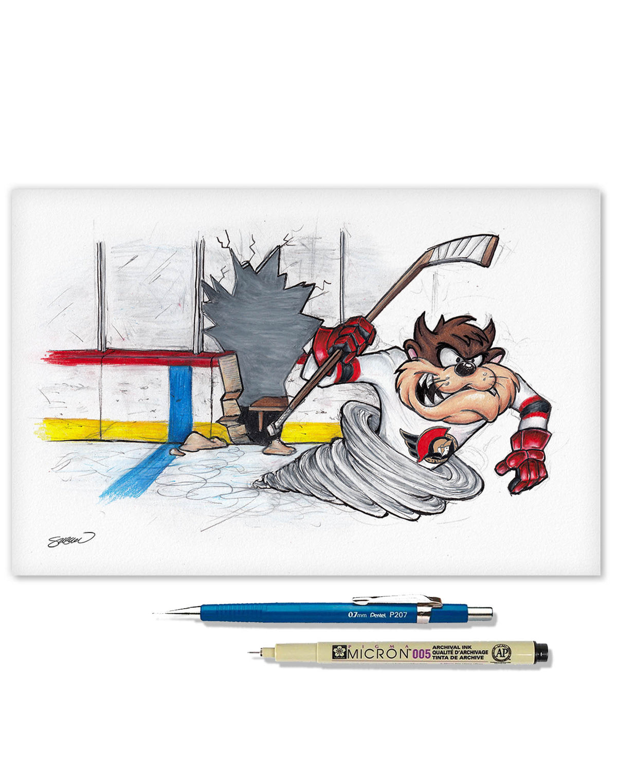 Tazmanian Line Change x NHL Senators Tazmanian Devil Limited Edition Fine Art Print