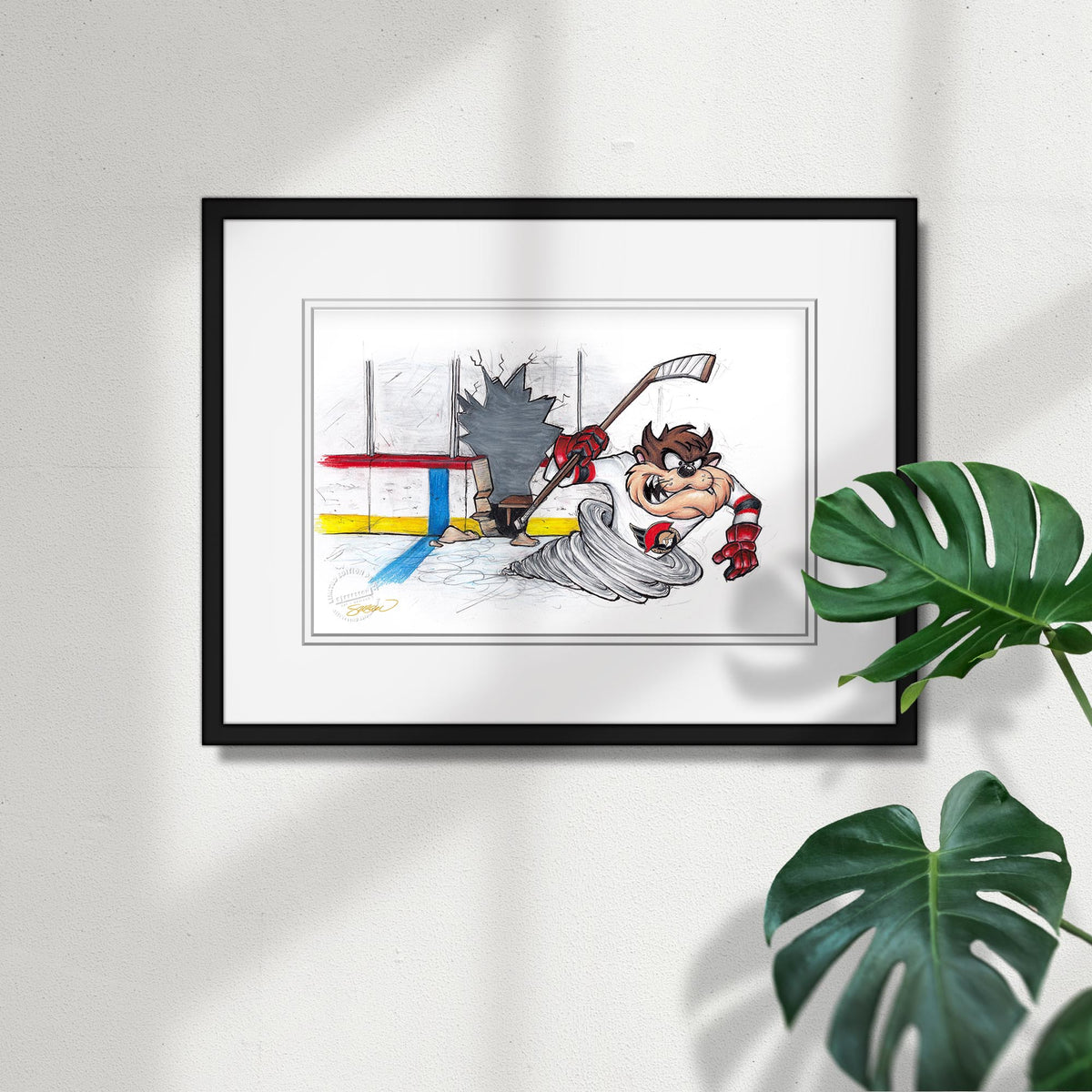 Tazmanian Line Change x NHL Senators Tazmanian Devil Limited Edition Fine Art Print