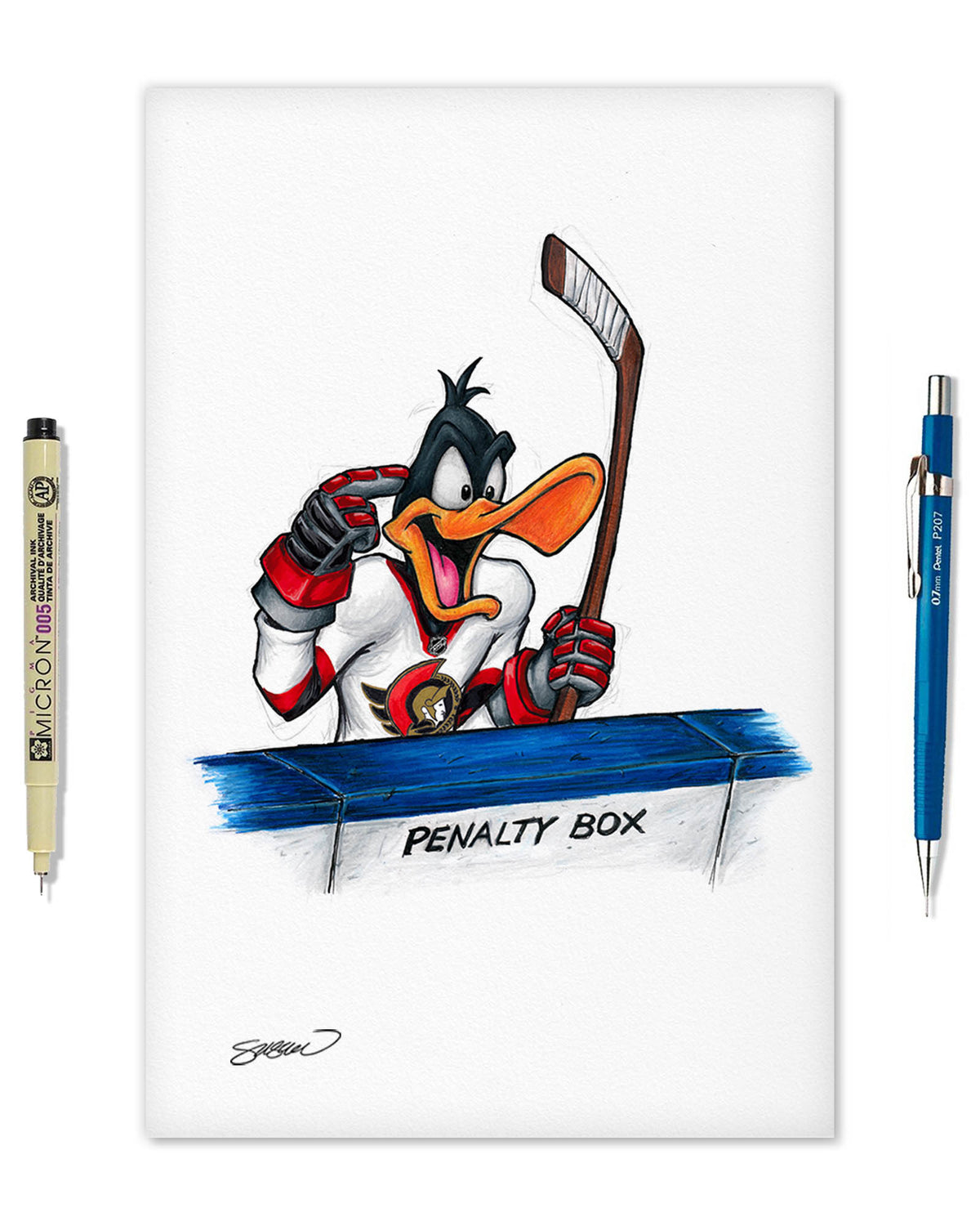 Duck Season Hockey Season x NHL Senators Daffy Duck Limited Edition Fine Art Print