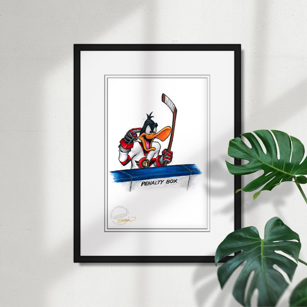 Duck Season Hockey Season x NHL Senators Daffy Duck Limited Edition Fine Art Print