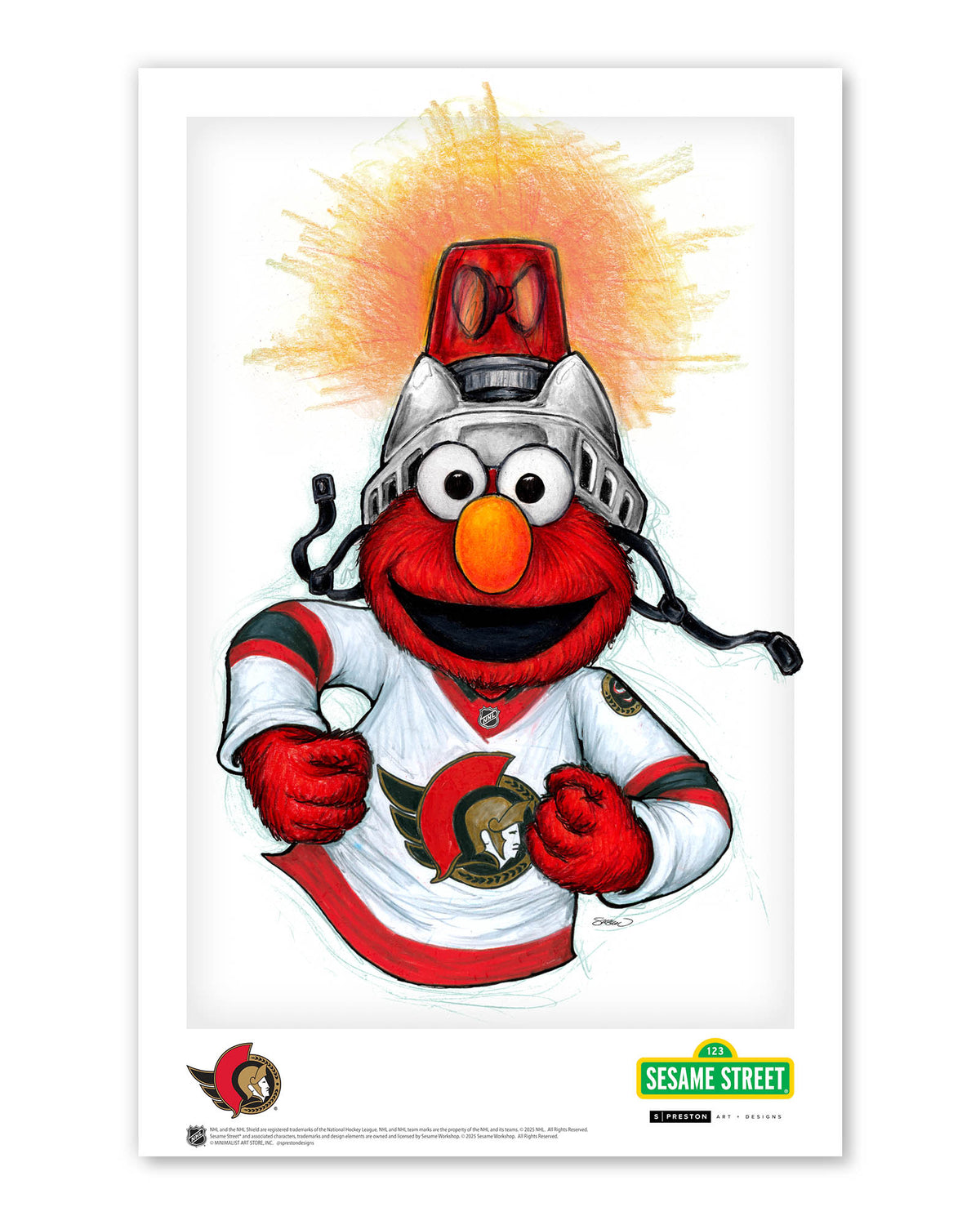 Elmo Loves Goals! x NHL Senators Limited Edition Art Print