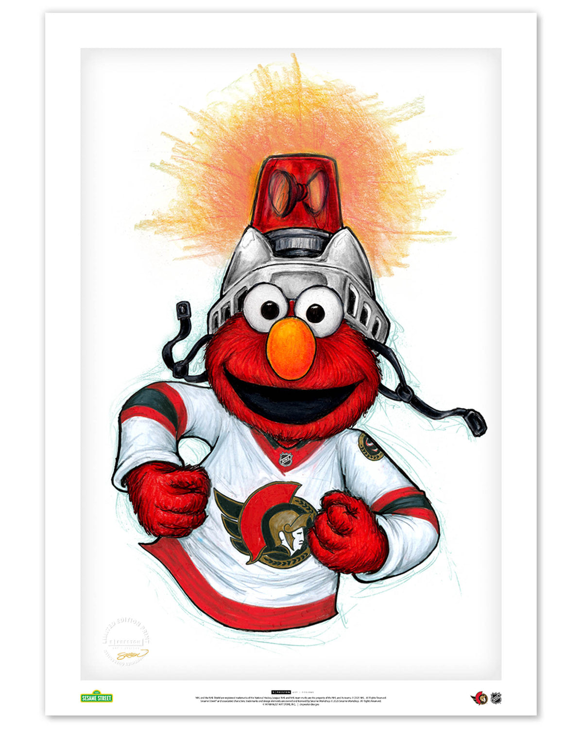 Elmo Loves Goals! x NHL Senators Limited Edition Art Print