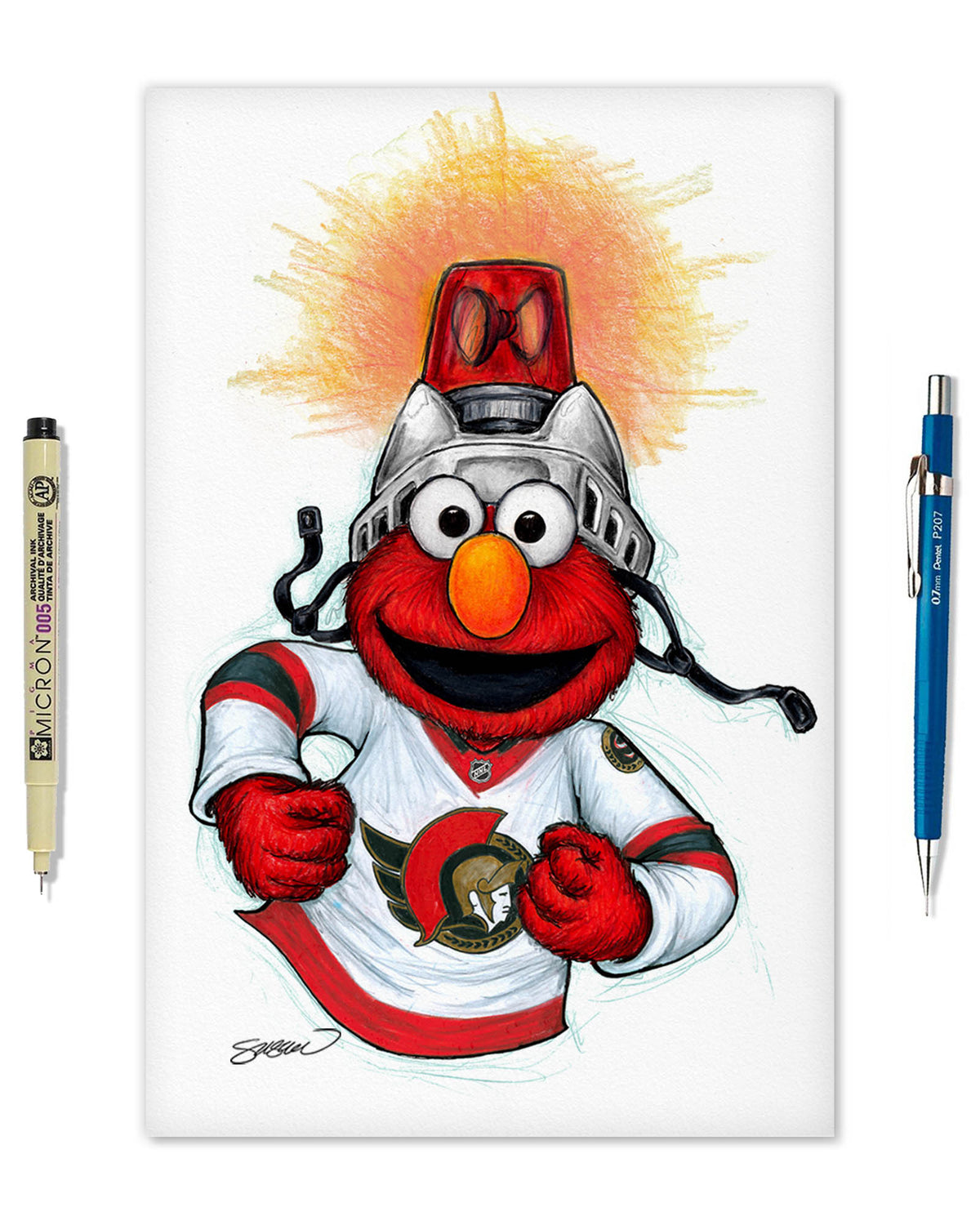Elmo Loves Goals! x NHL Senators Limited Edition Art Print