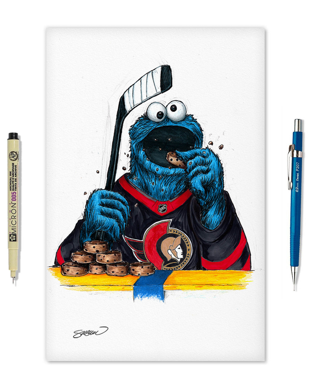 Cookie Monster x NHL Senators Limited Edition Fine Art Print