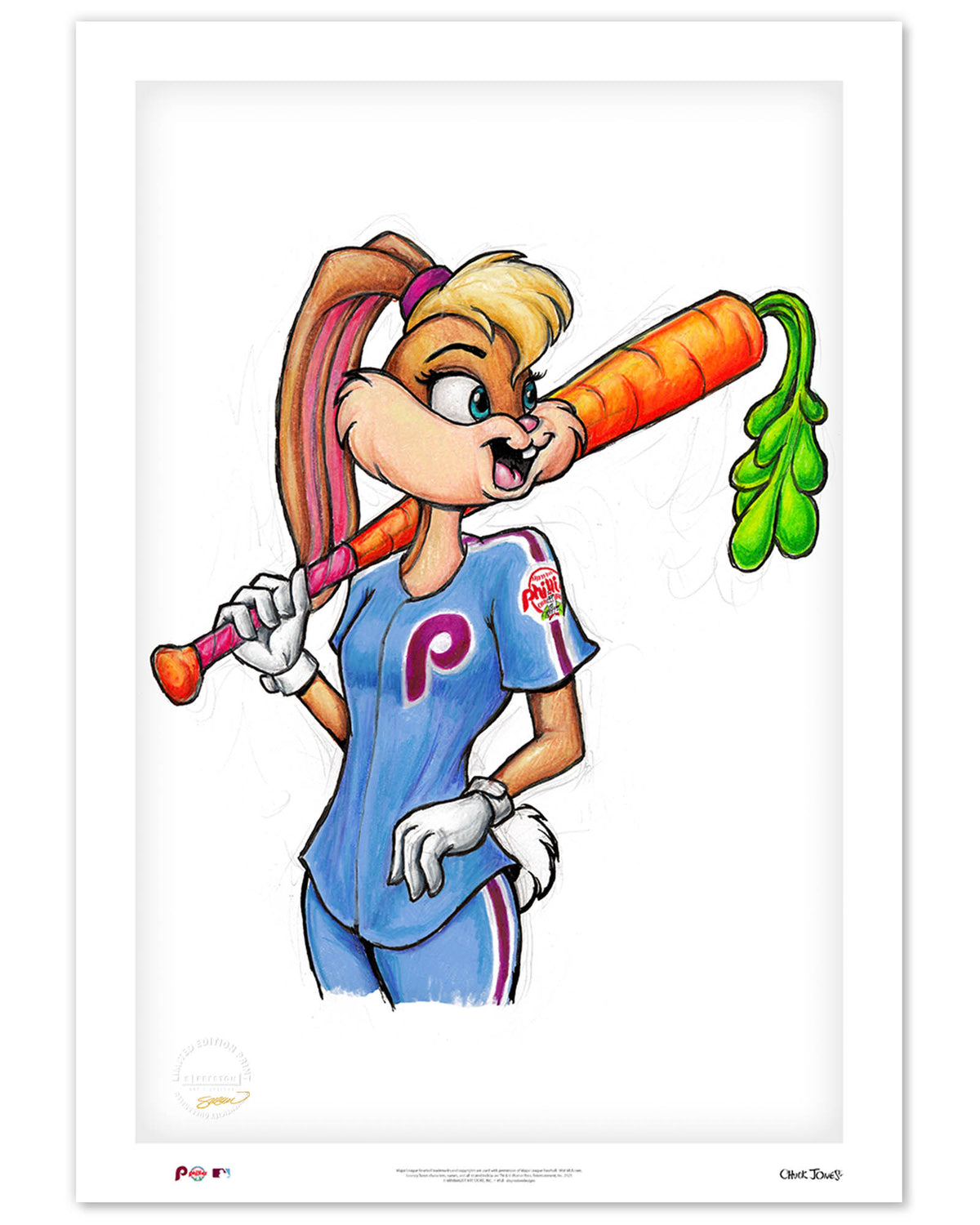 Lola Bunny x MLB Phillies Limited Edition Fine Art Print