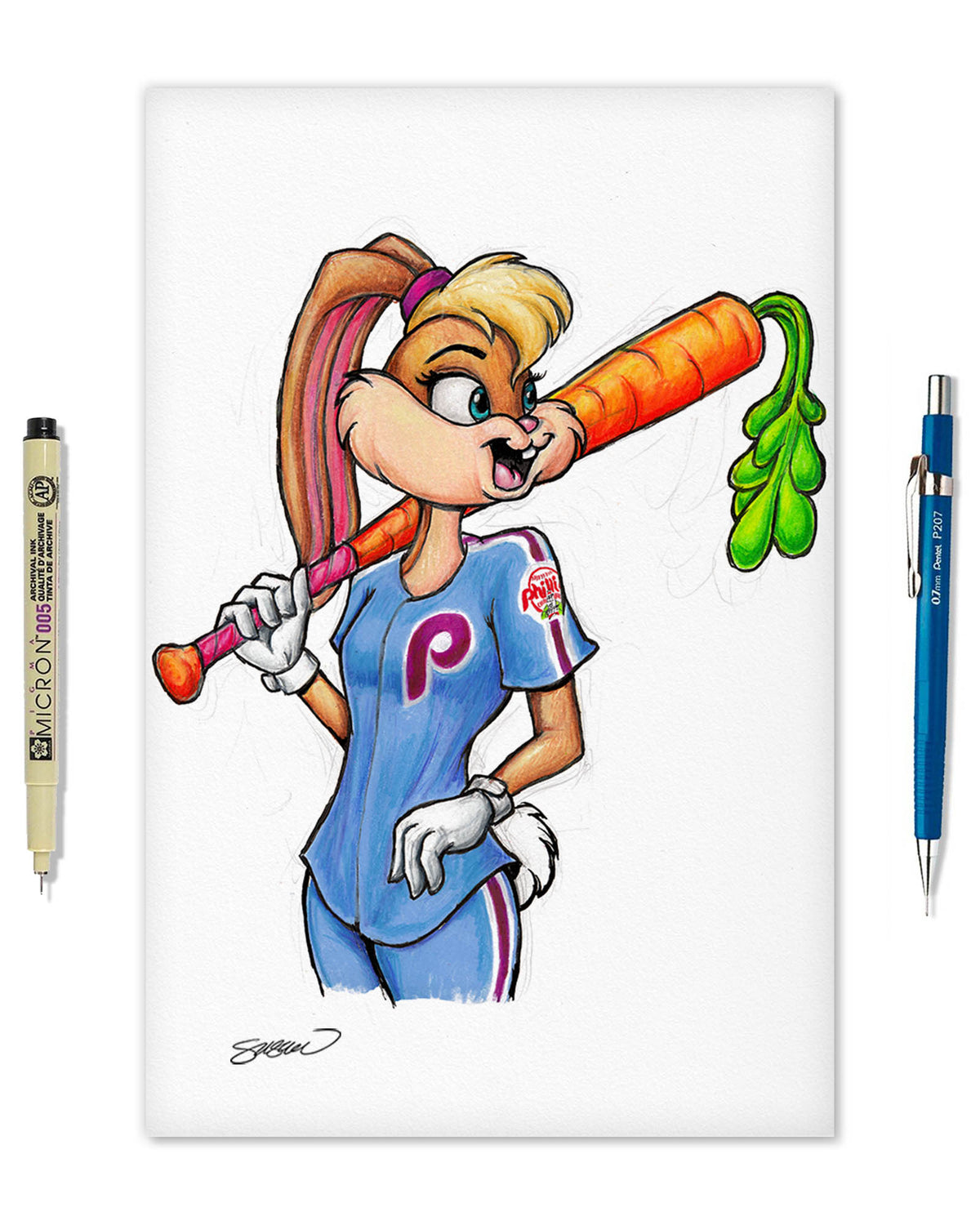 Lola Bunny x MLB Phillies Limited Edition Fine Art Print
