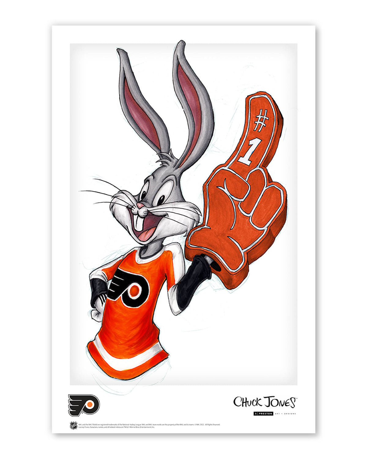 Rabbit Hockey Fan x NHL Flyers Bugs Bunny Limited Edition Art Print