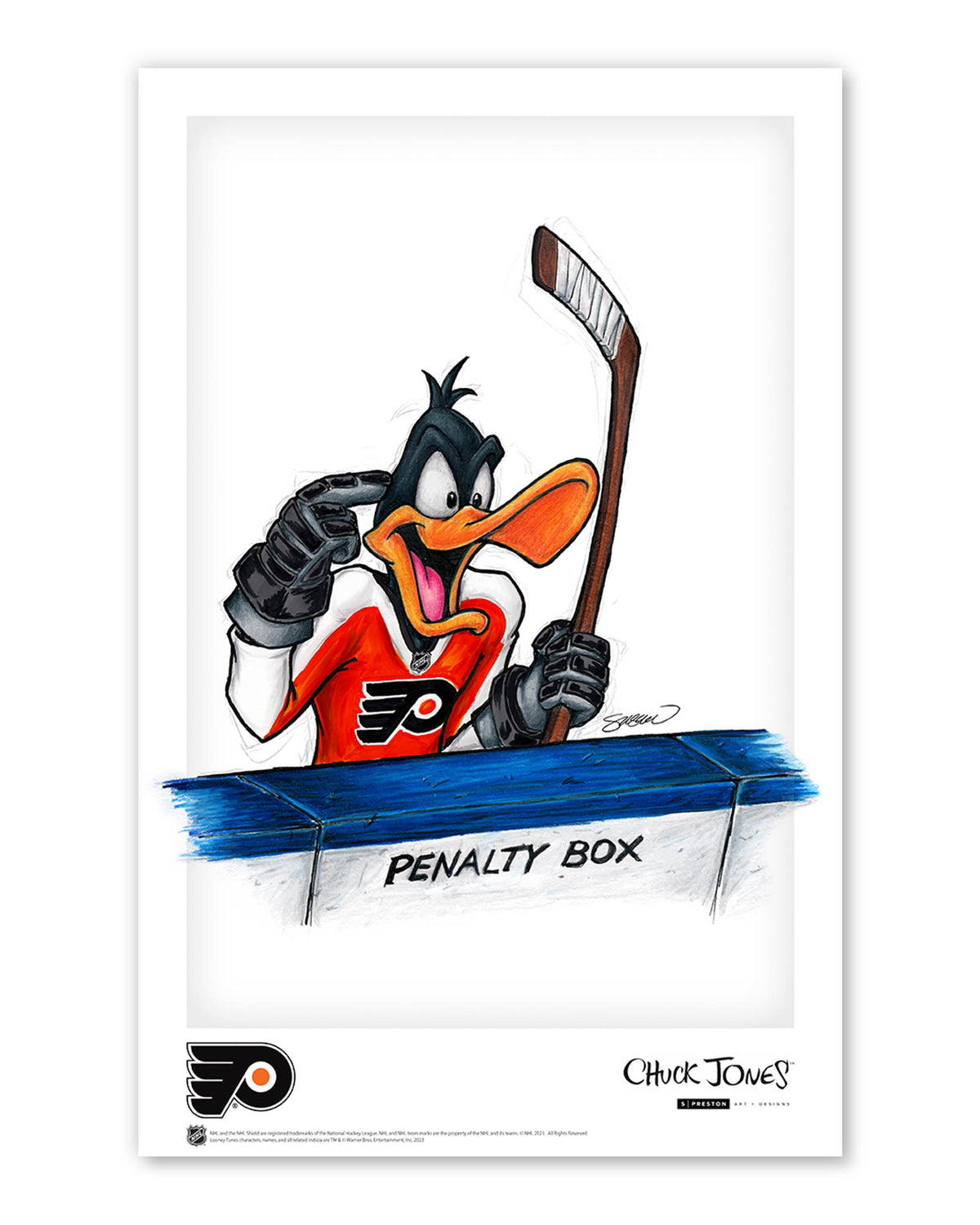 Duck Season Hockey Season x NHL Flyers Daffy Duck Limited Edition Art Print