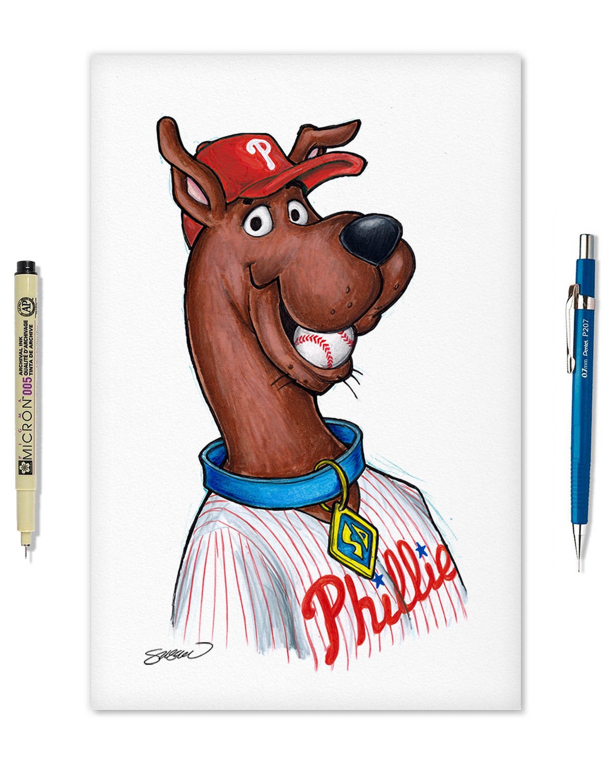 Scooby Doo x MLB Phillies Limited Edition Art Print