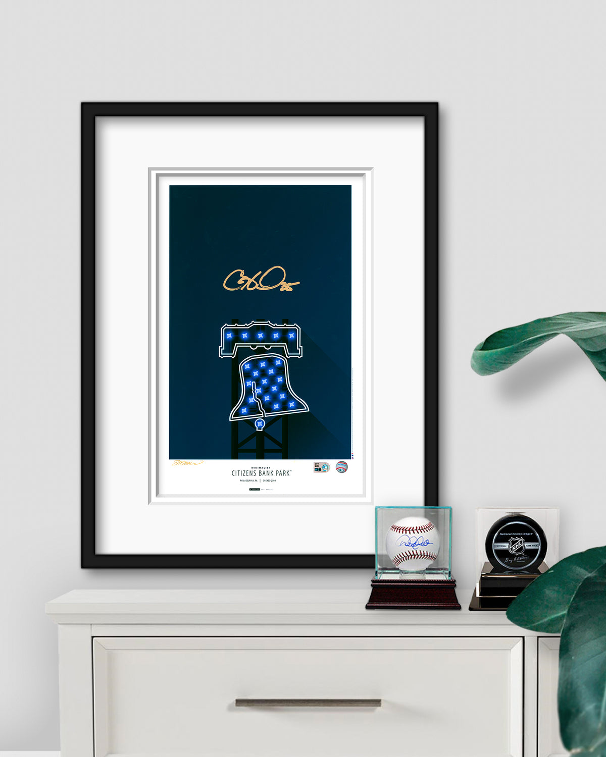 Cole Hamels Autographed - Minimalist Citizens Bank Park - Authenticated