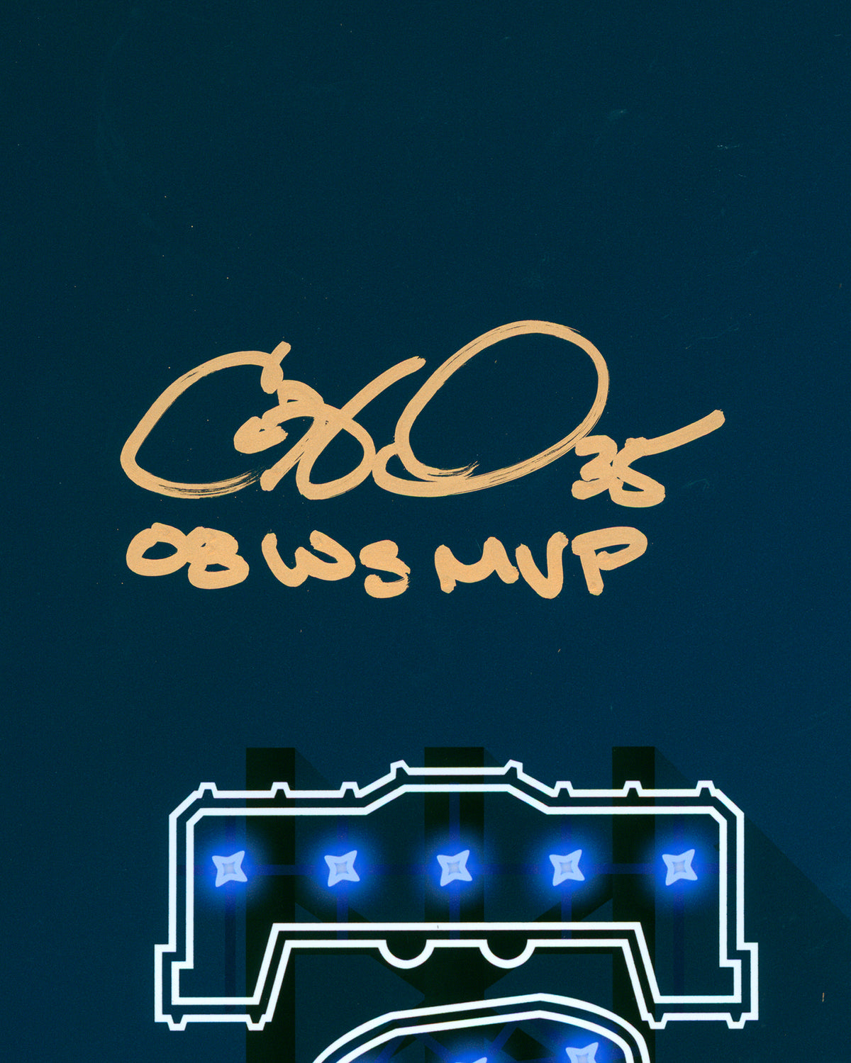 Cole Hamels Autographed - 08 WS MVP Inscription - Minimalist Citizens Bank Park - Authenticated