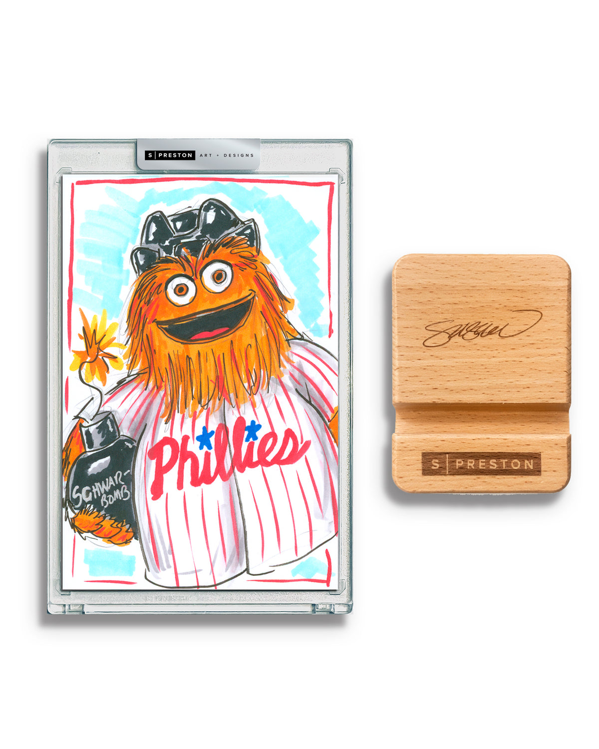 Original Art Sketch Slab- Schwarbomb Philly Tuxedo Gritty