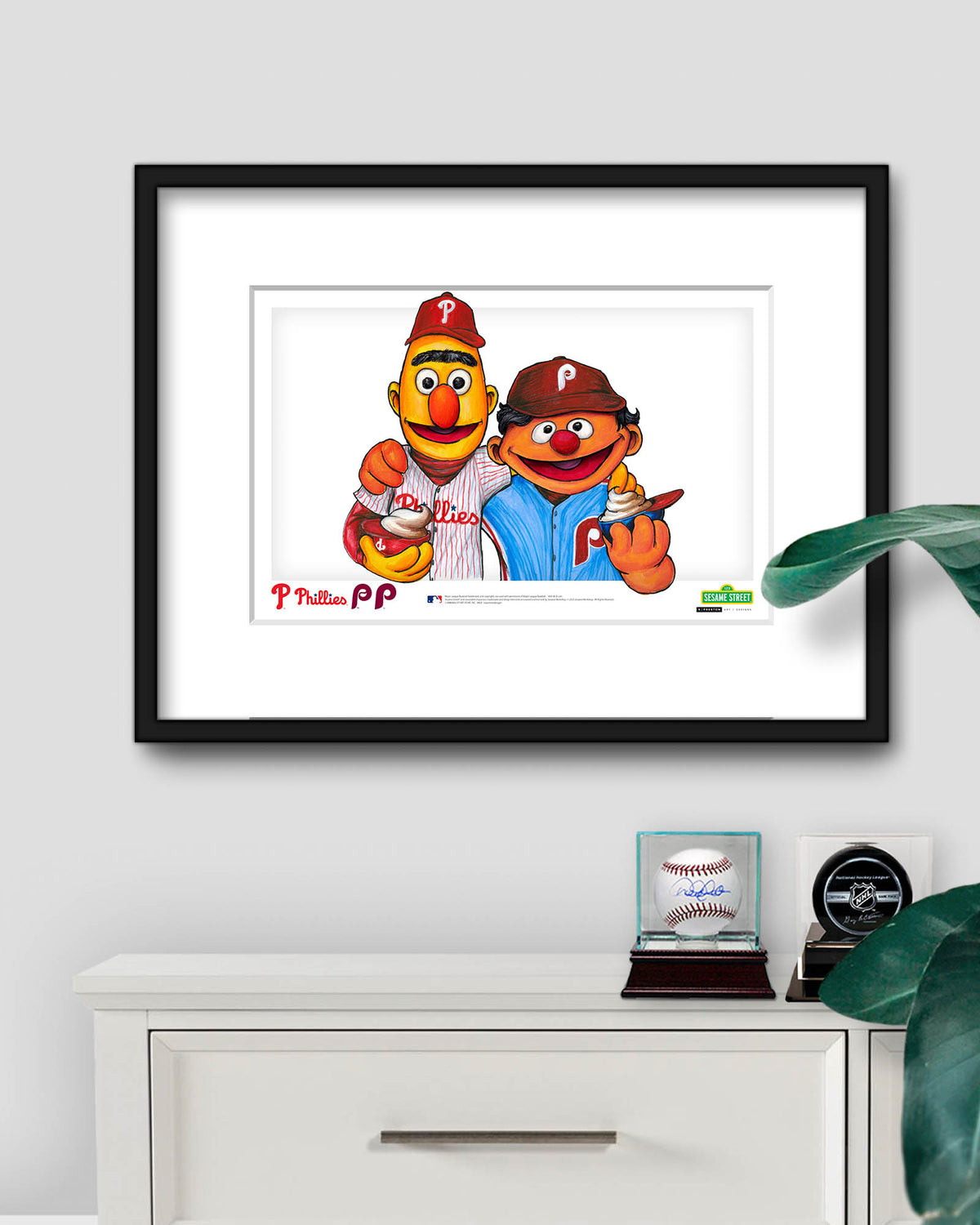Bert and Ernie x MLB Phillies Limited Edition Fine Art Print
