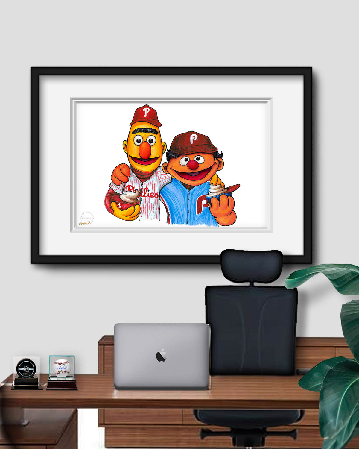 Bert and Ernie x MLB Phillies Limited Edition Art Print