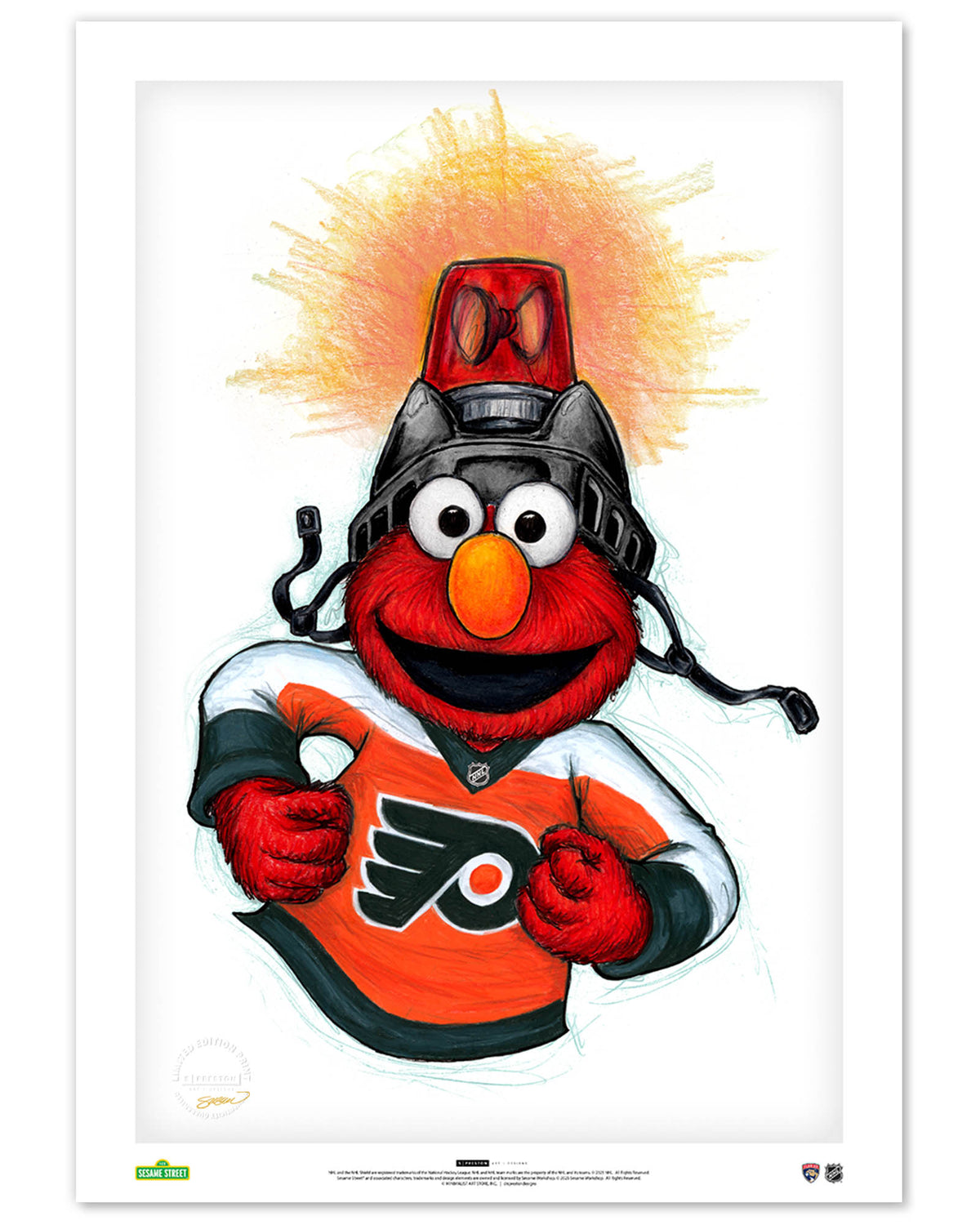 Elmo Loves Goals! x NHL Flyers Limited Edition Art Print