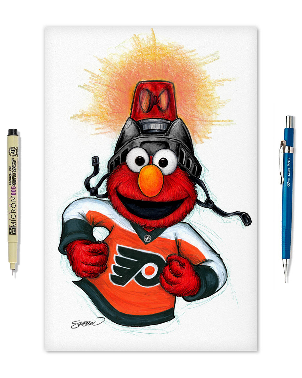 Elmo Loves Goals! x NHL Flyers Limited Edition Art Print