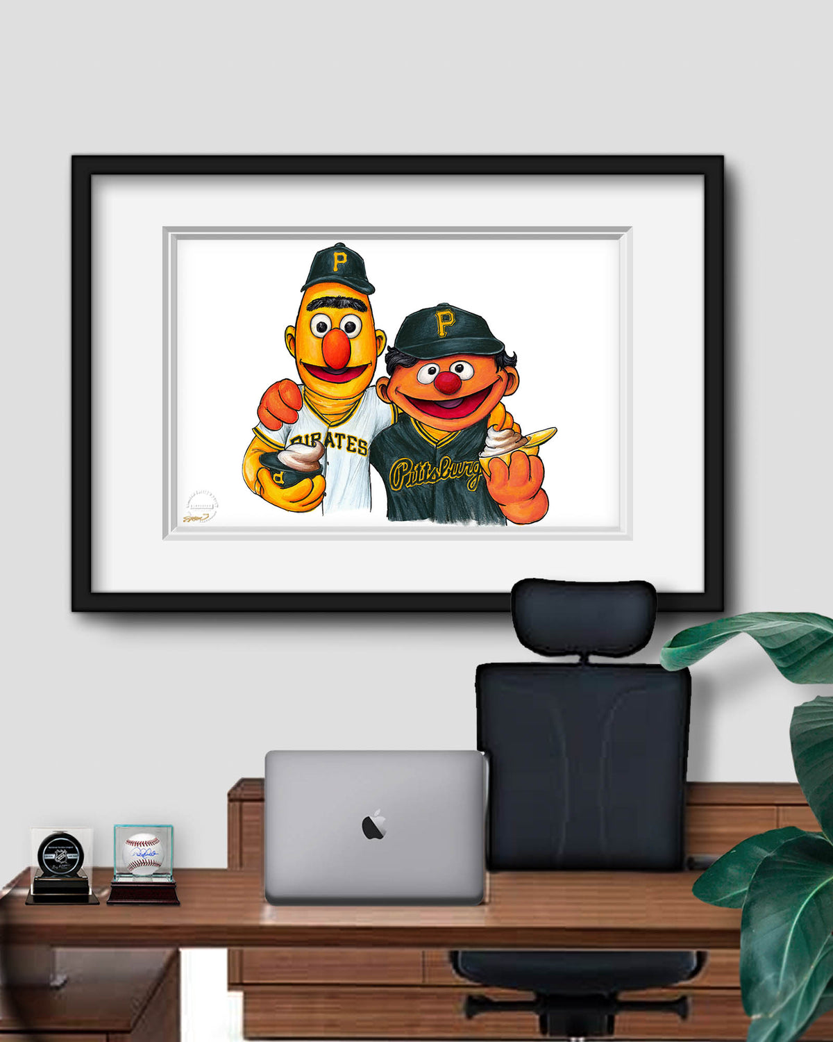 Bert and Ernie x MLB Pirates Limited Edition Art Print
