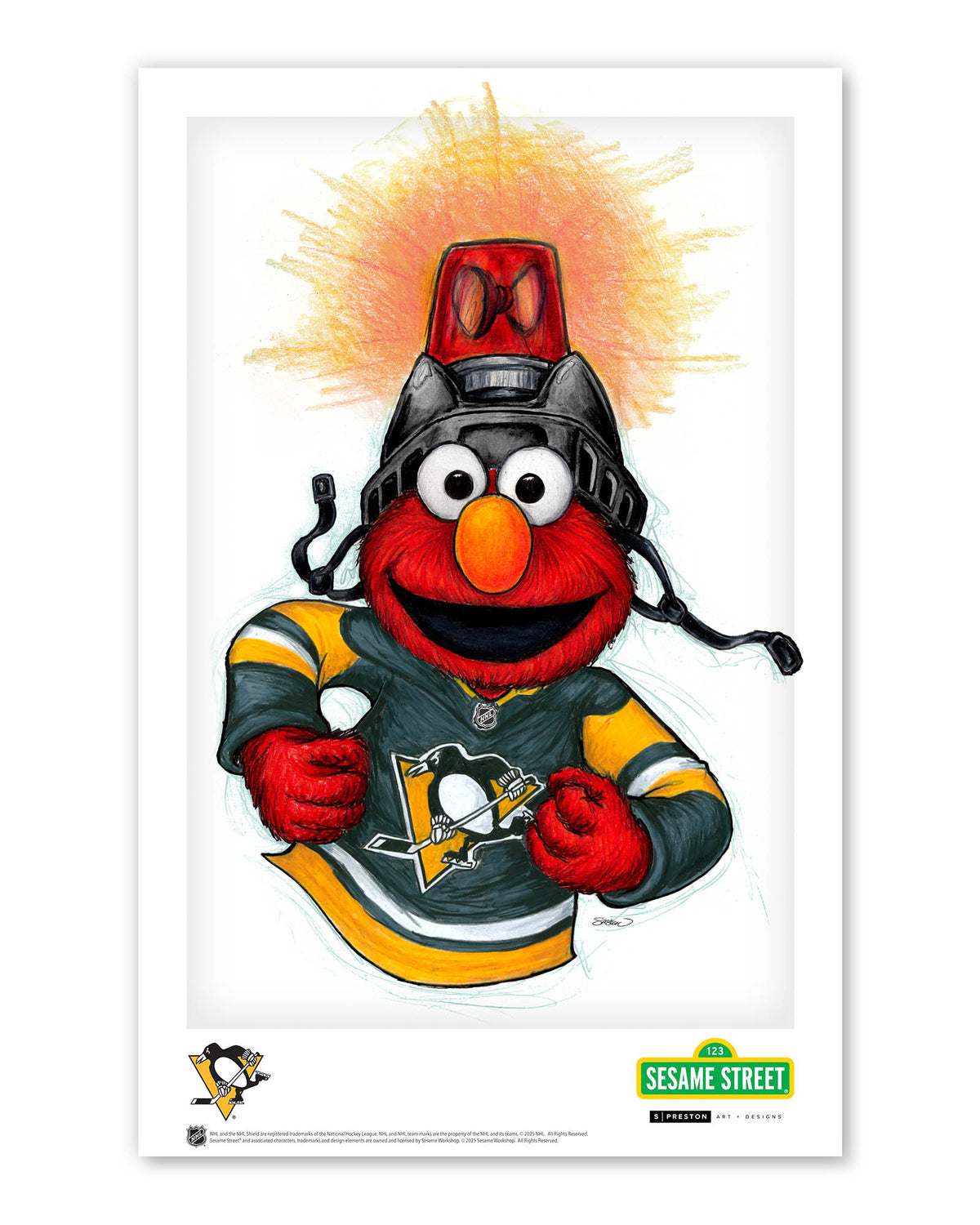 Elmo Loves Goals! x NHL Penguins Limited Edition Art Print