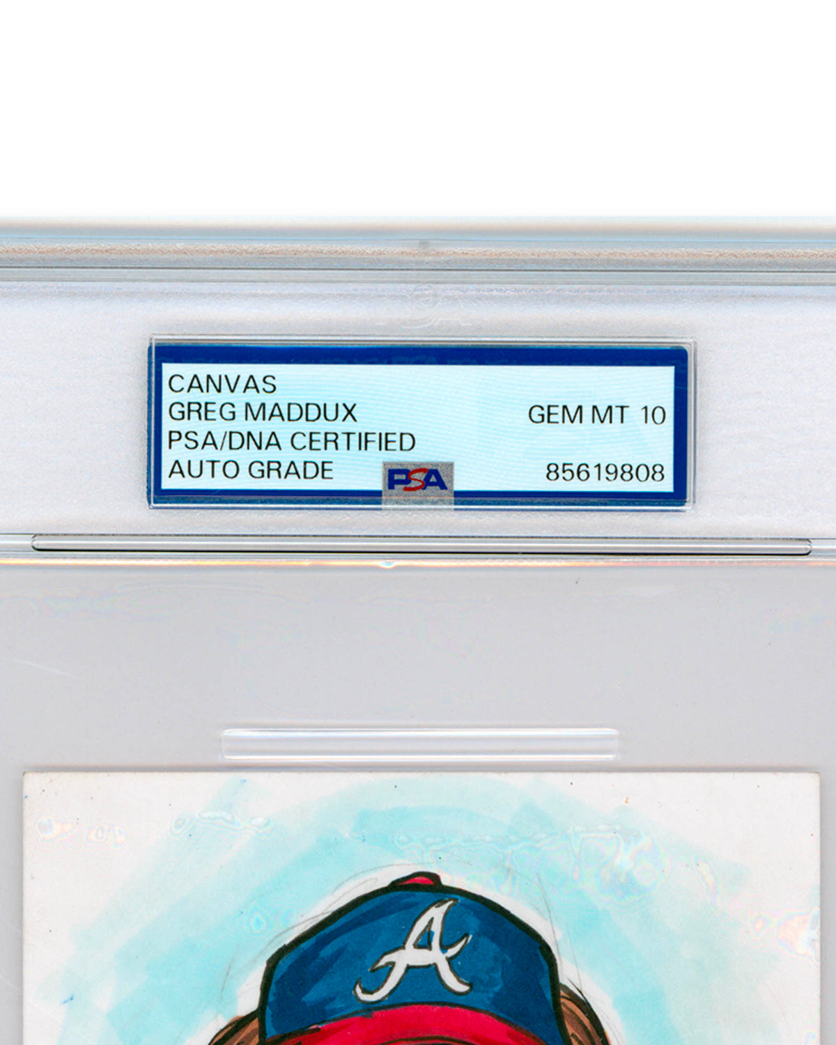 Konni Mackenzie Original Art - Greg Maddux Autographed - Art Slab - PSA Gem Mint 10