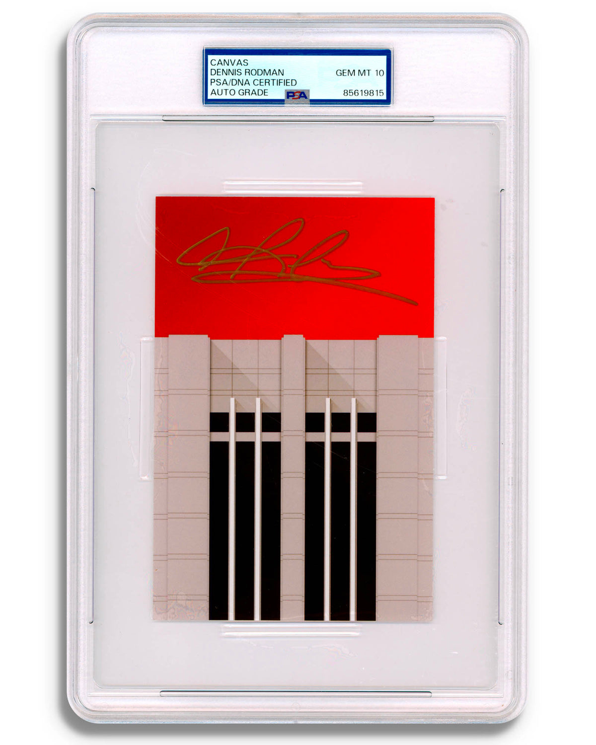 Minimalist United Center - Dennis Rodman Autographed - Art Slab - PSA Gem Mint 10