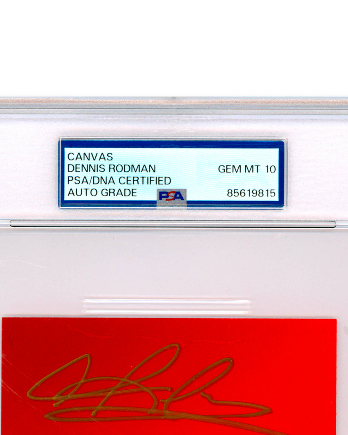 Minimalist United Center - Dennis Rodman Autographed - Art Slab - PSA Gem Mint 10