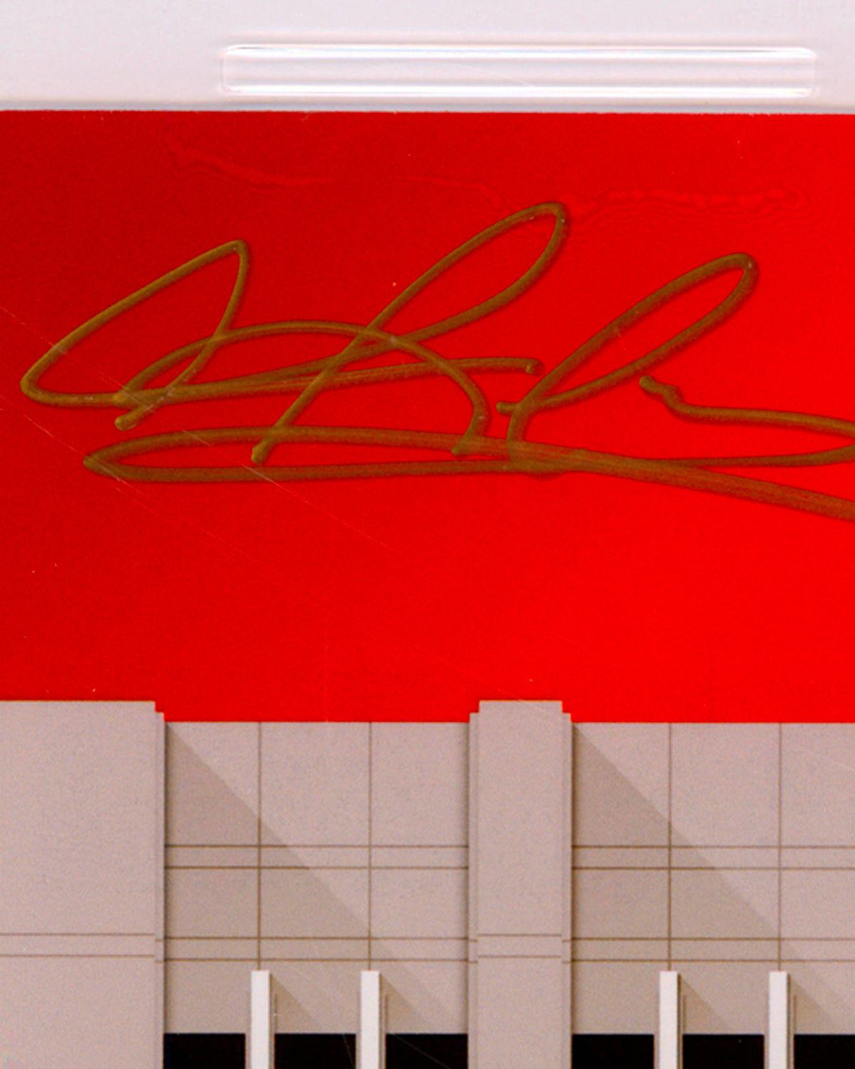 Minimalist United Center - Dennis Rodman Autographed - Art Slab - PSA Gem Mint 10