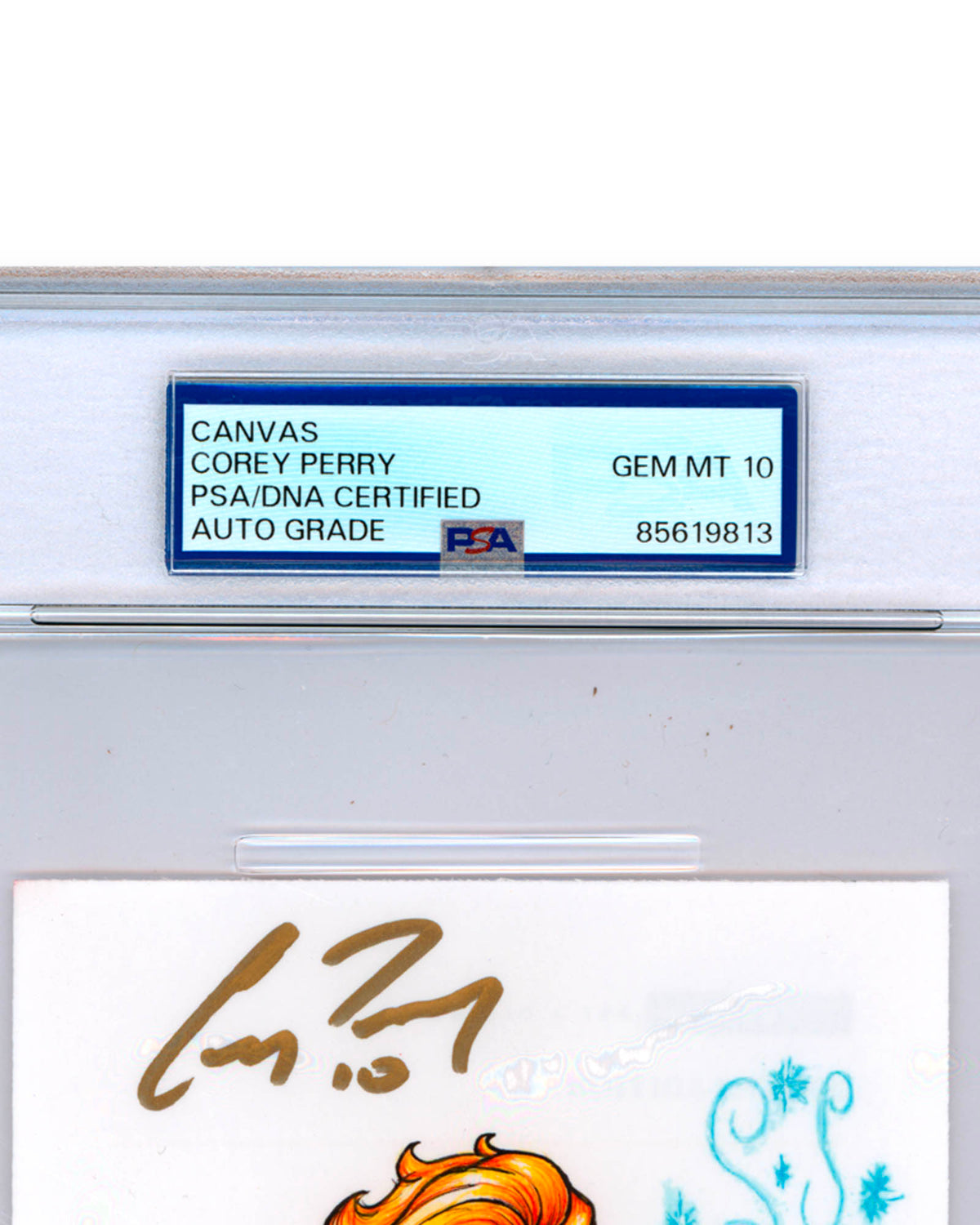 Corey Perry Signature Ballpark Princess - Corey Perry Autographed - Art Slab - PSA Gem Mint ...
